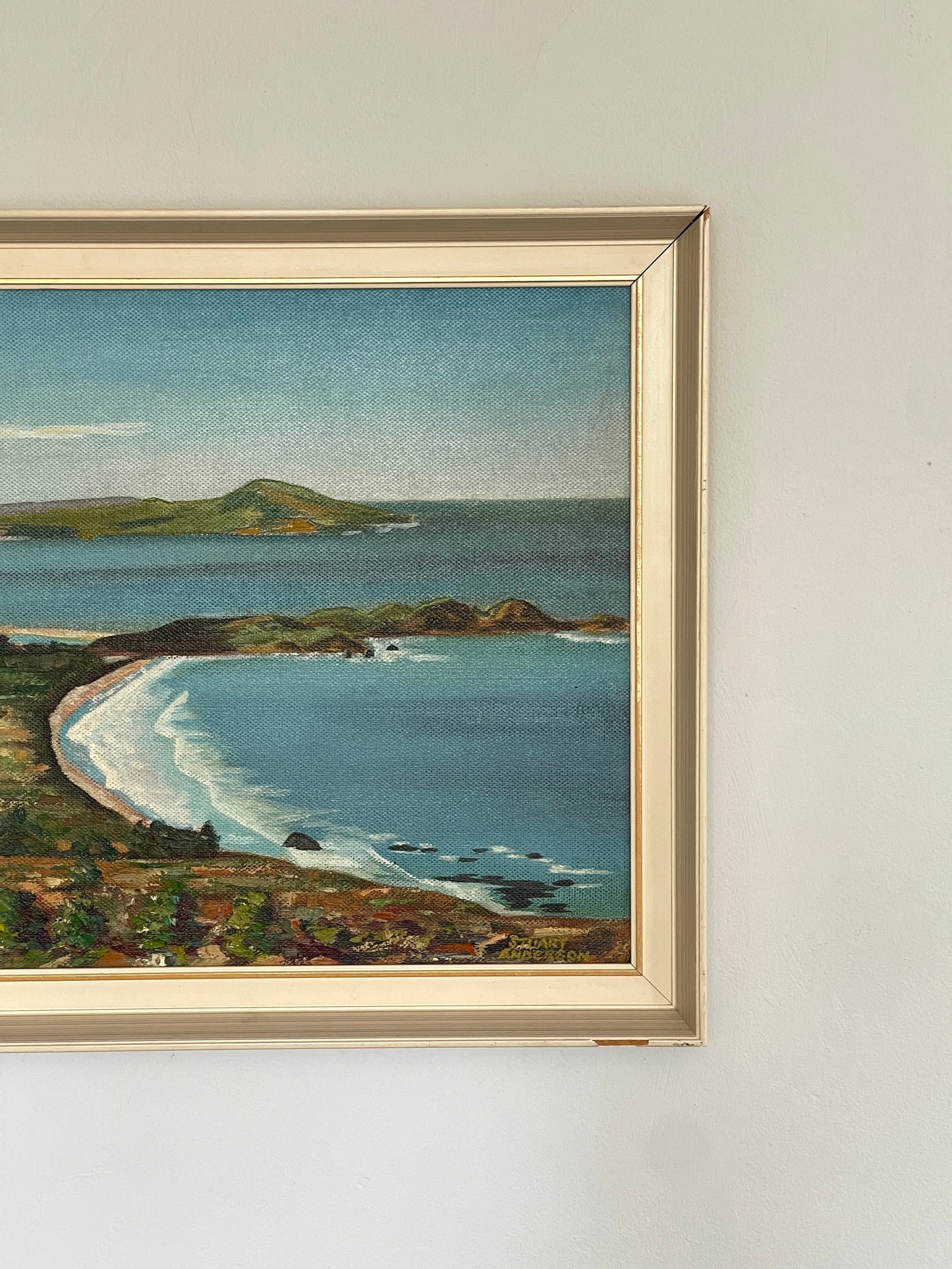 Karitane Coast New Zealand Vintage Oil Painting