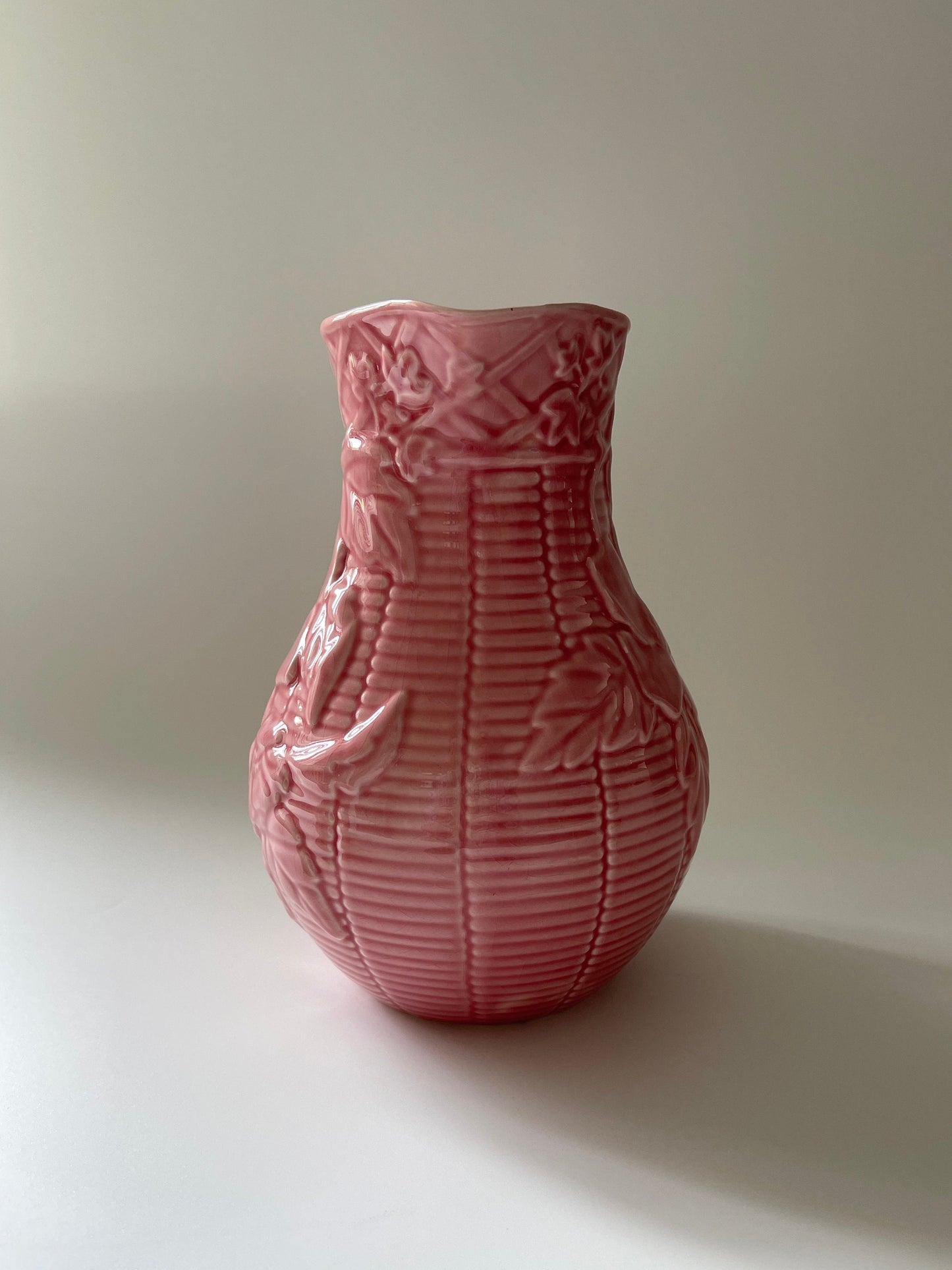 Bordallo Pinheiro Pink Floral Pitcher