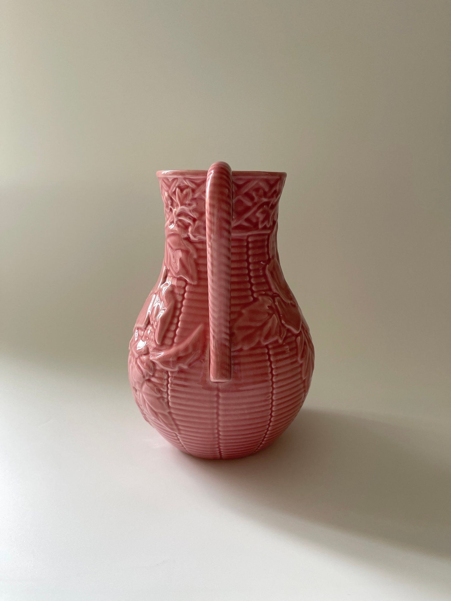 Bordallo Pinheiro Pink Floral Pitcher