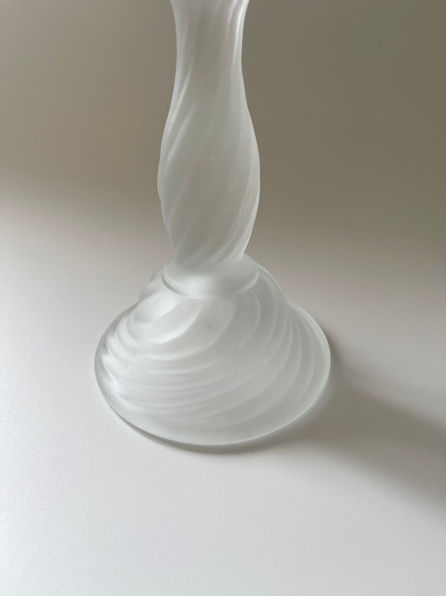 Vintage Satin Glass Swirl Candlestick Holders