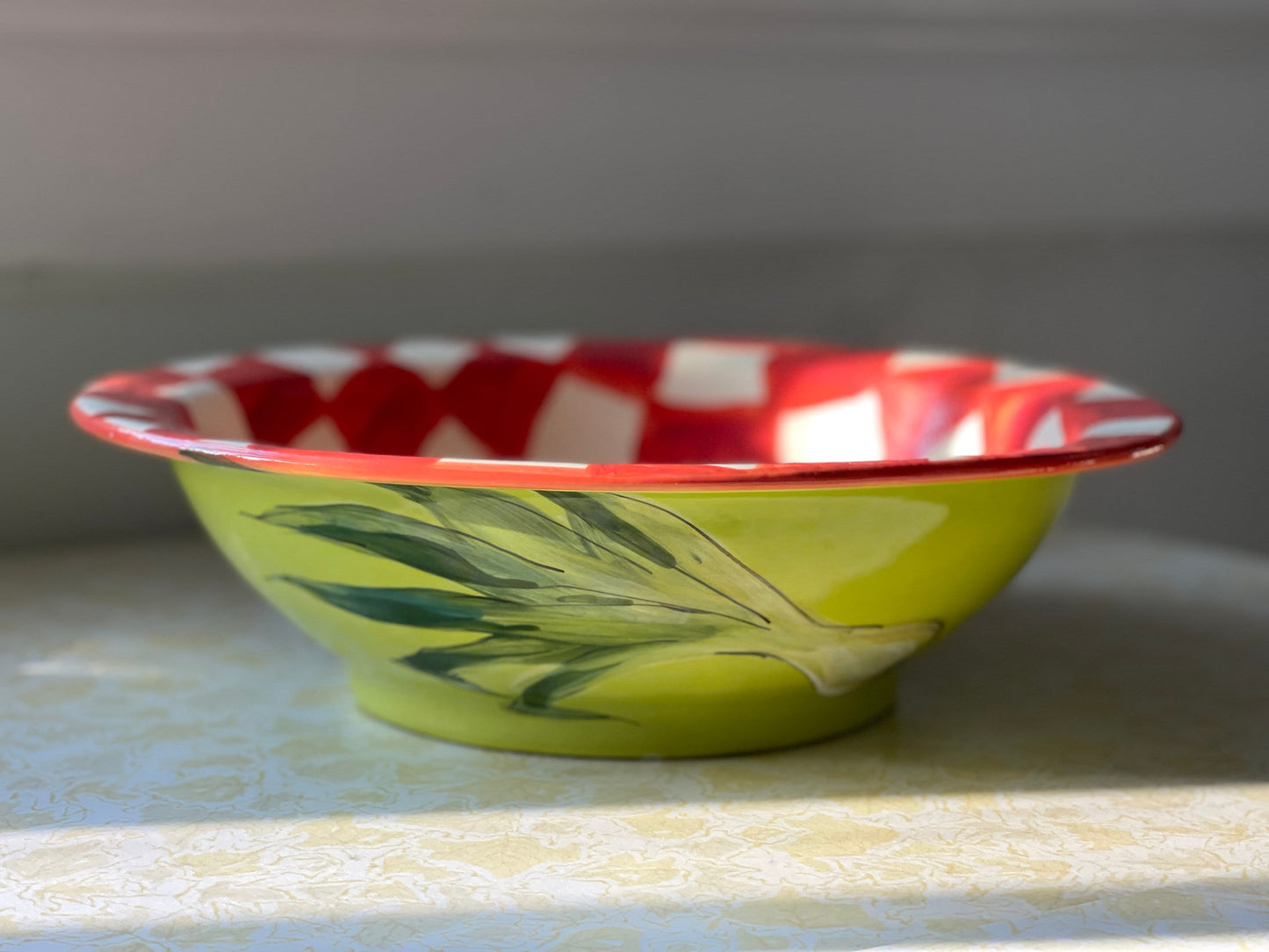 Eva Gordon Checkered Pottery Bowl