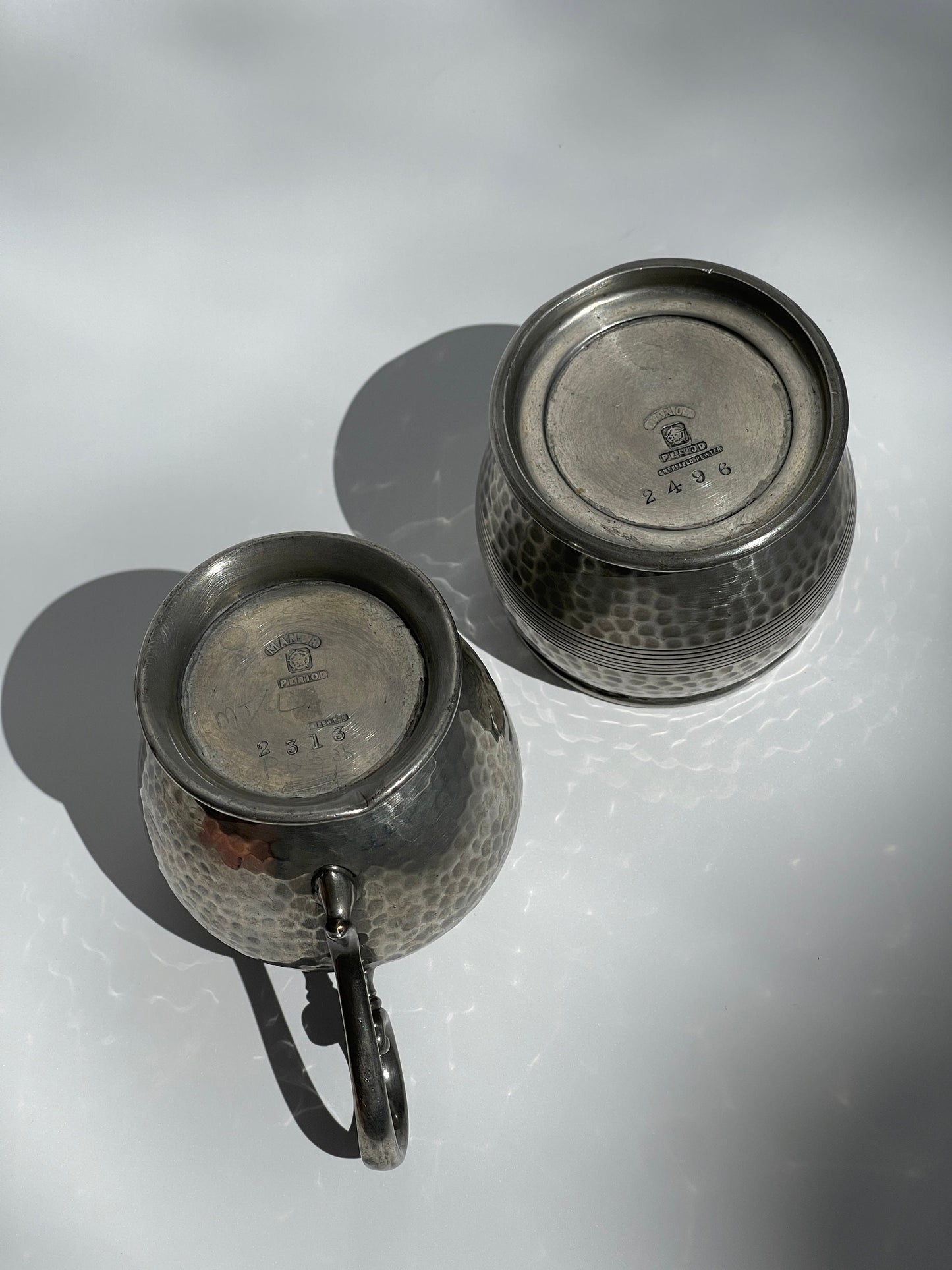 Hammered Pewter Tea / Coffee Set