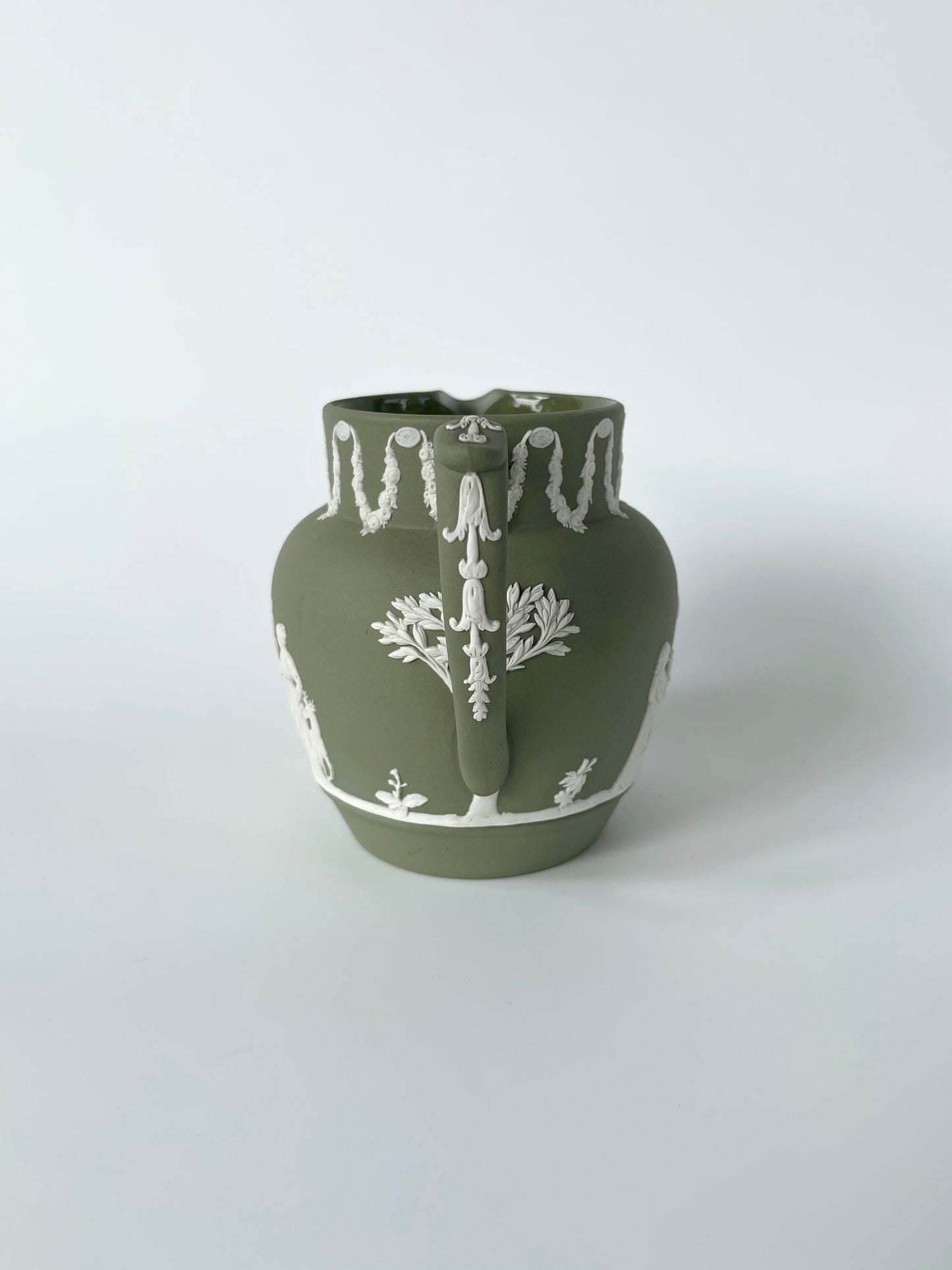 Vintage Wedgwood Green Jasperware Pitcher