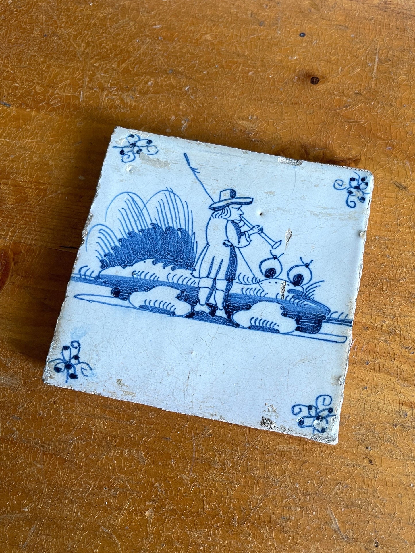Antique Delft Blue Tile