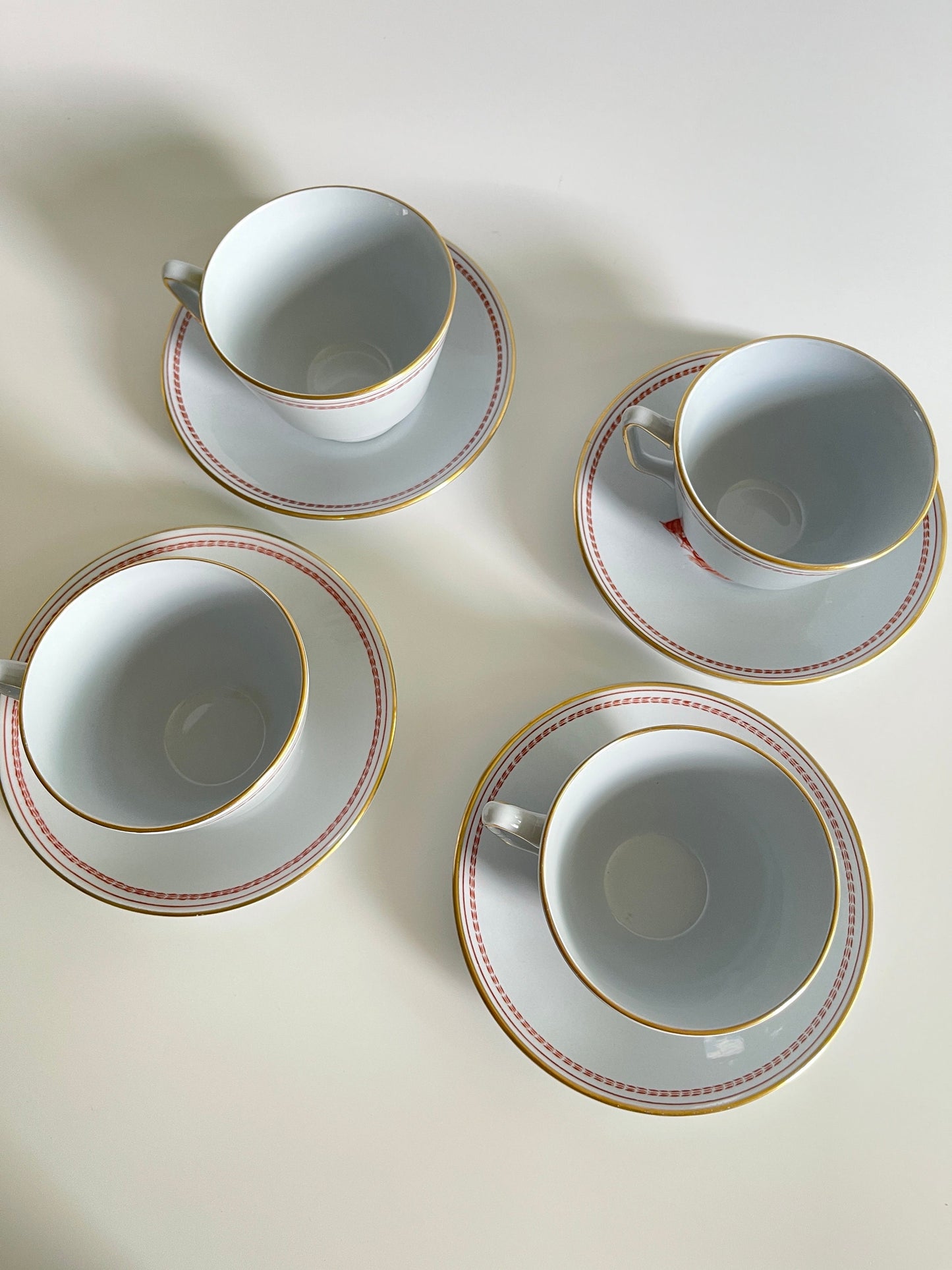 Spode Trade Winds Red Cups & Saucers