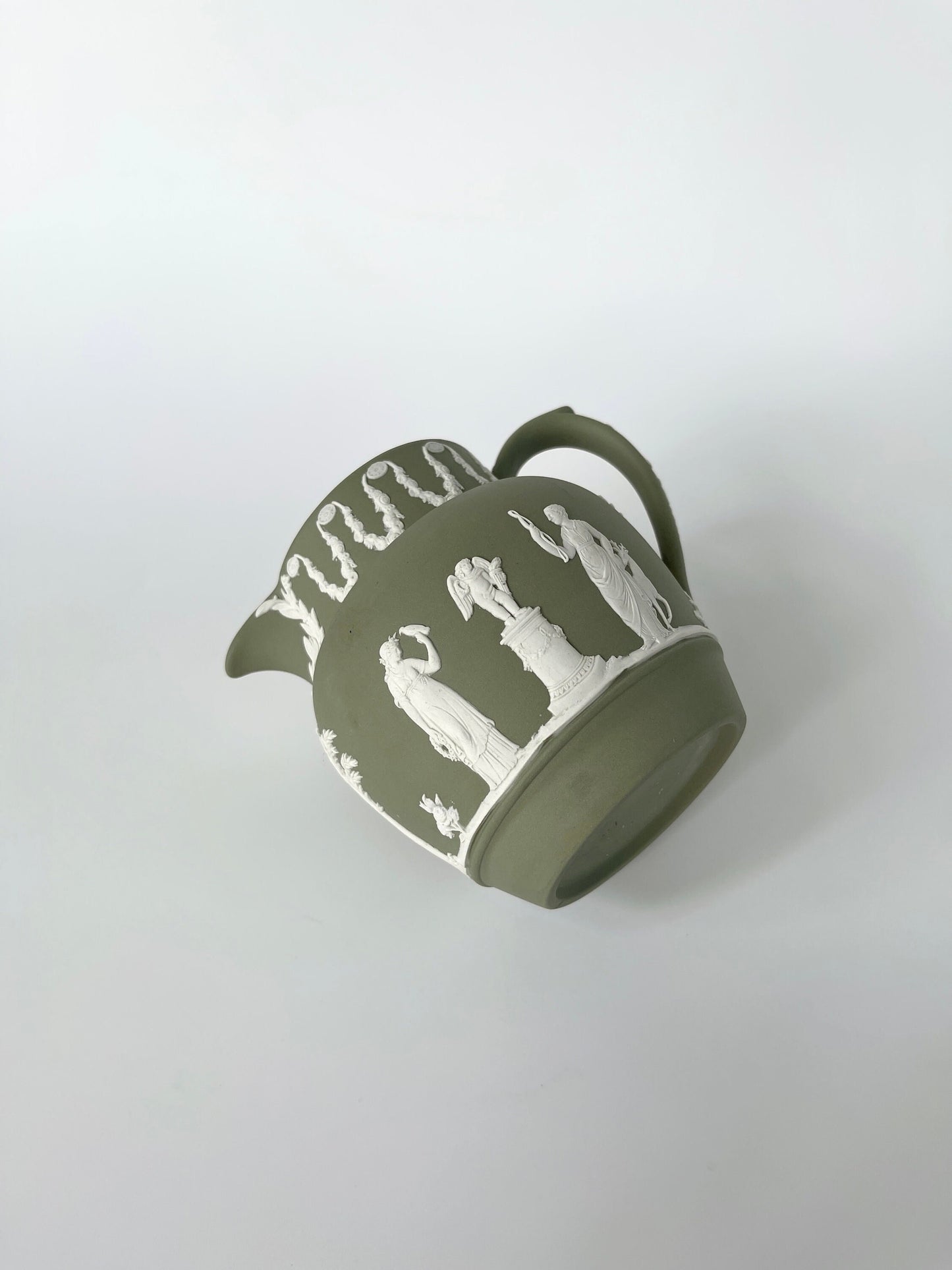 Vintage Wedgwood Green Jasperware Pitcher