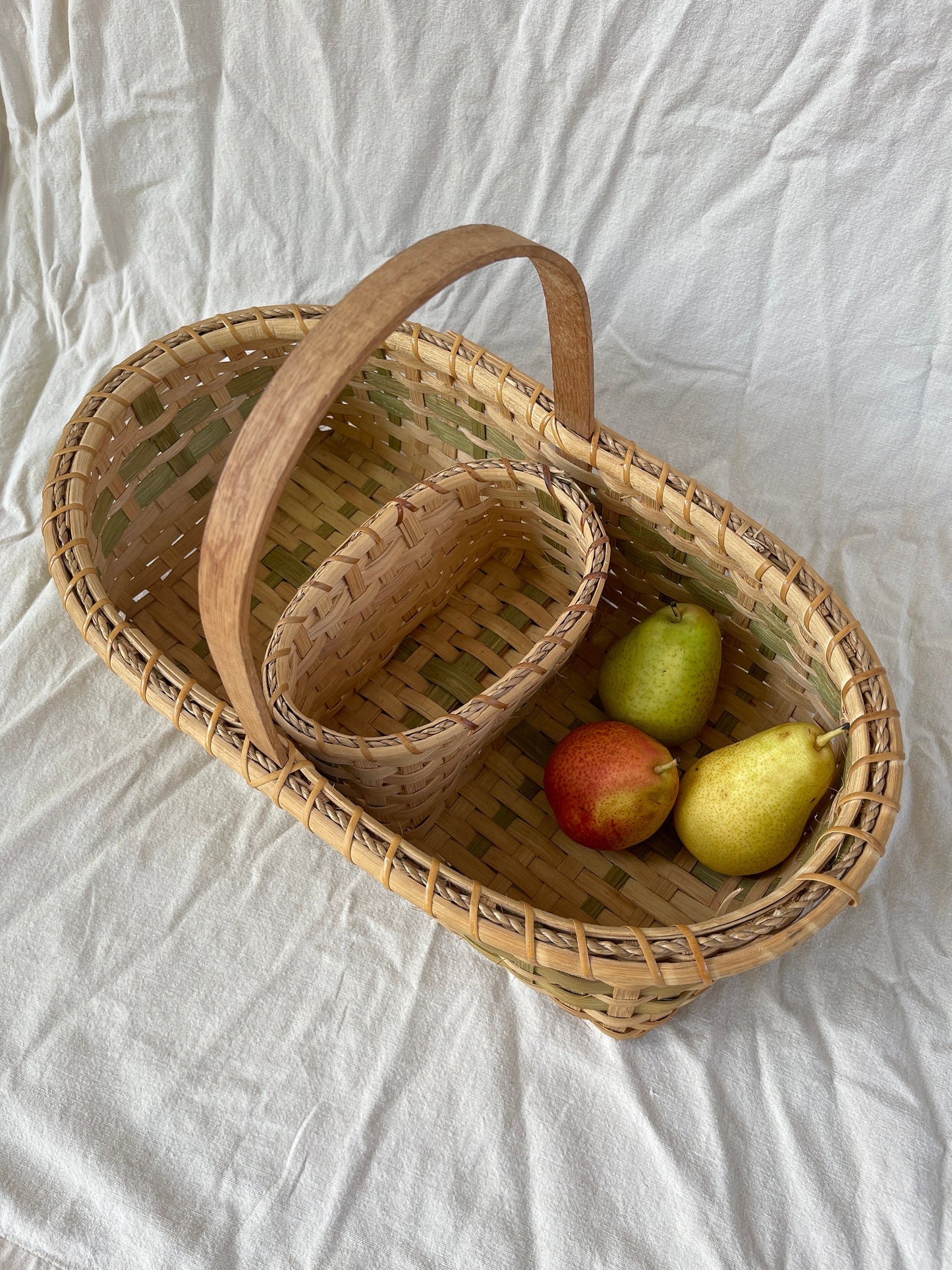 Vintage Splint Wood Gathering Basket