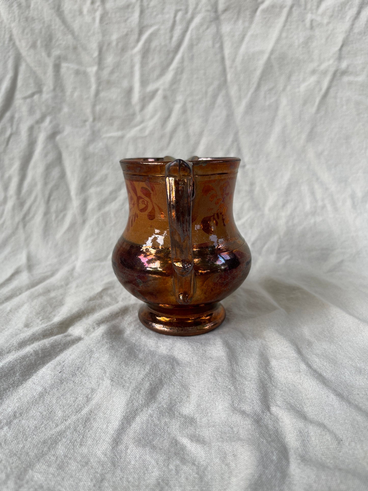 Antique Staffordshire Copper Lustre Pitcher