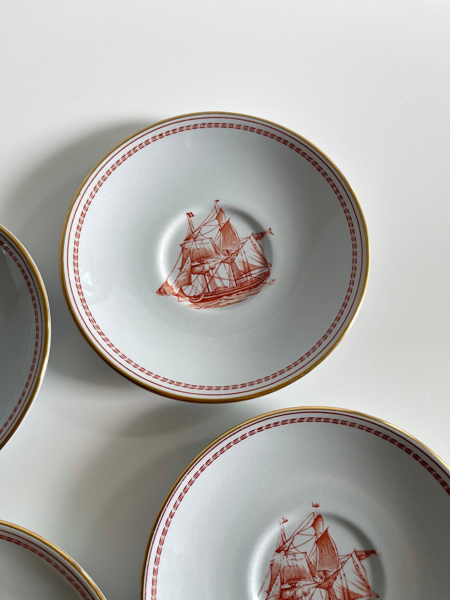 Spode Trade Winds Red Cups & Saucers