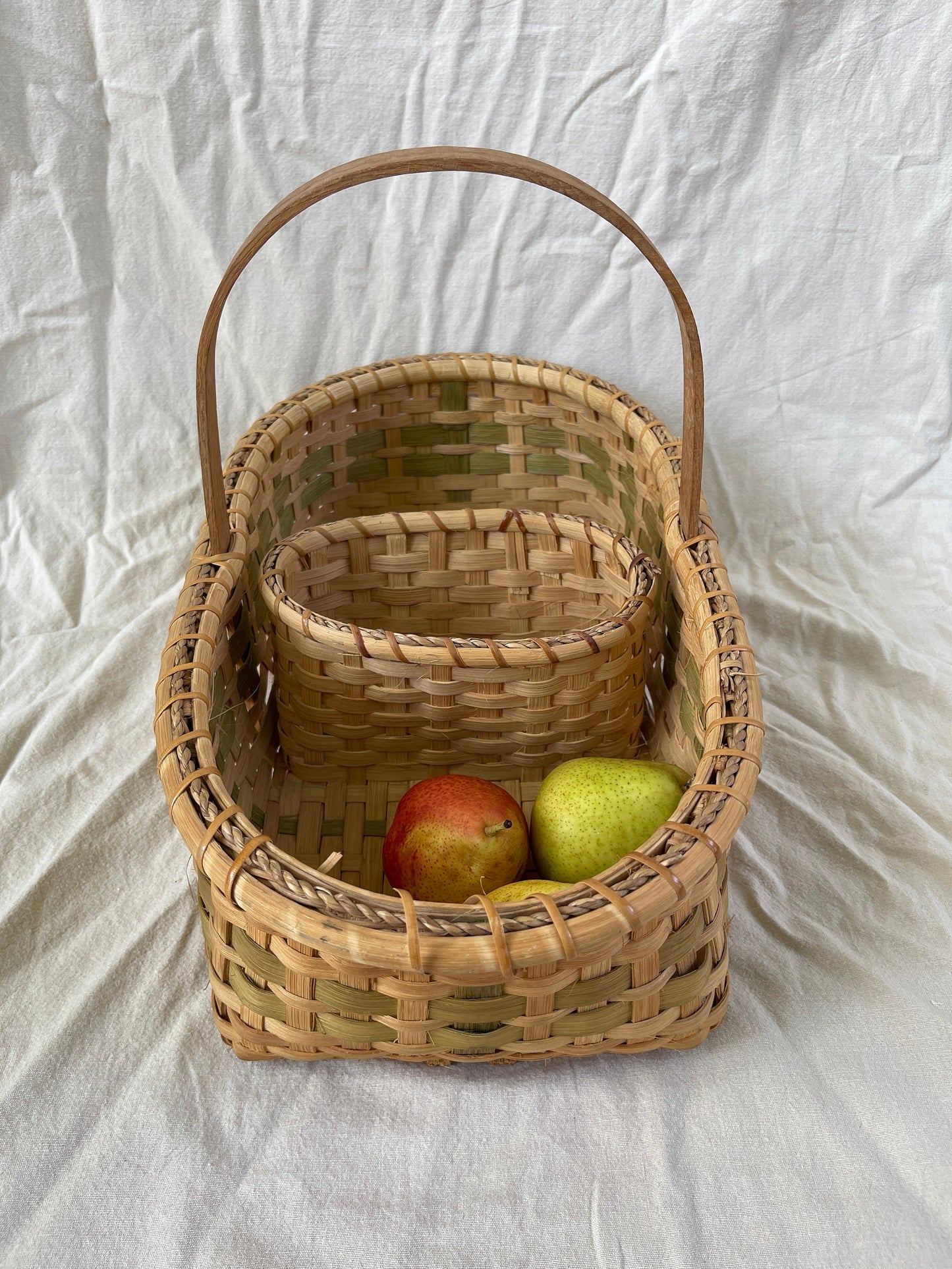 Vintage Splint Wood Gathering Basket