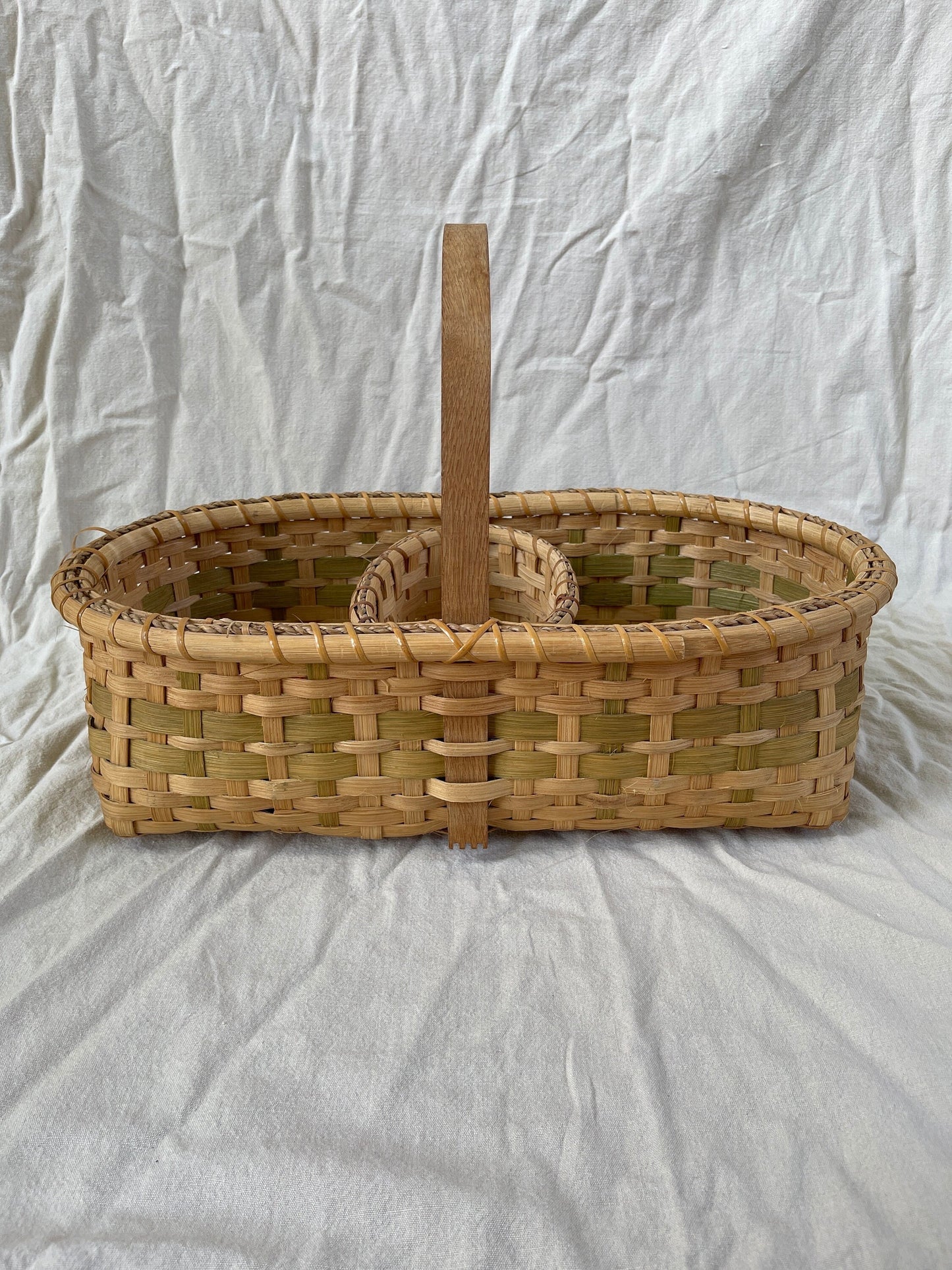 Vintage Splint Wood Gathering Basket