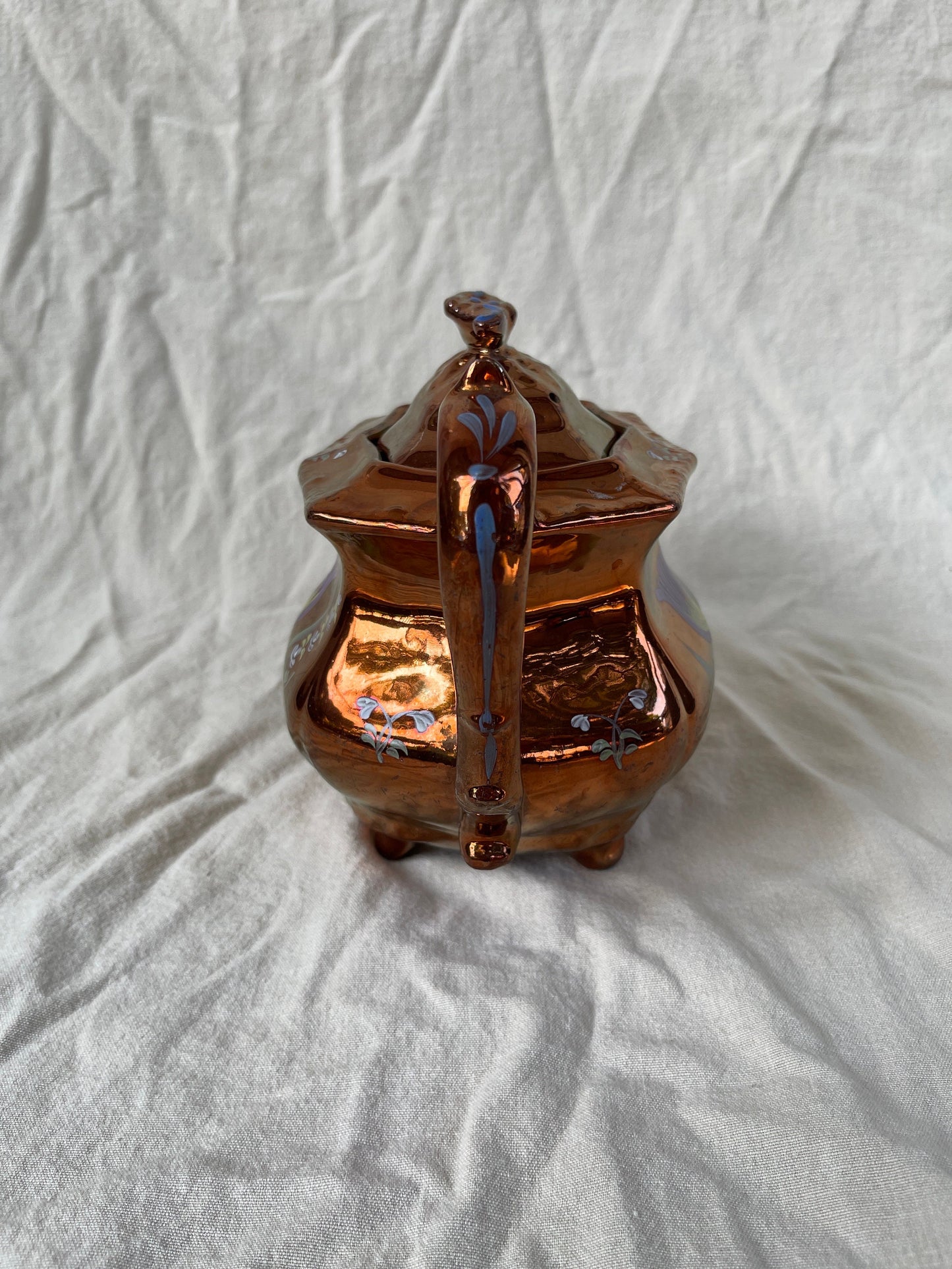 Antique Copper Lustre Teapot