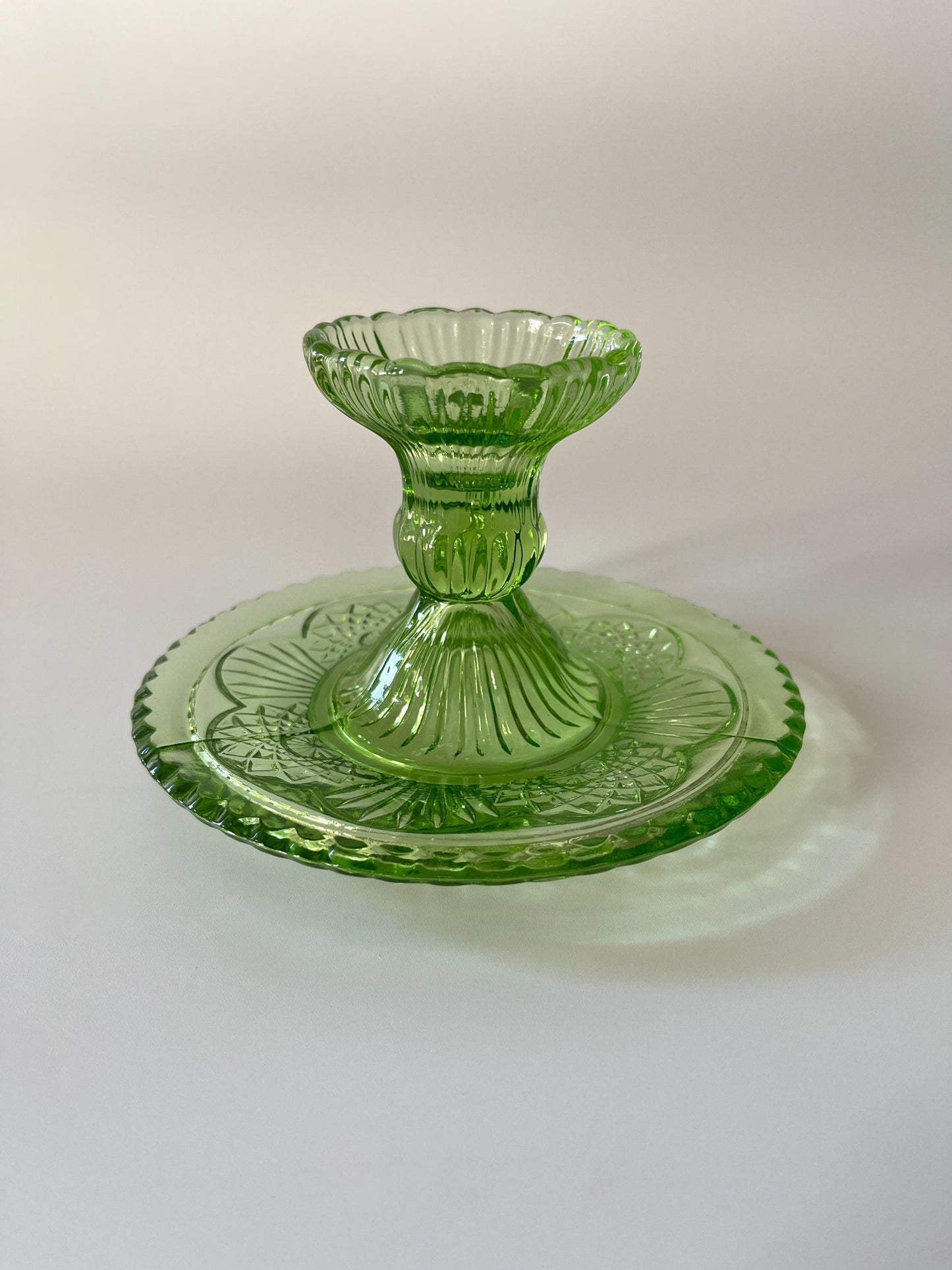 Antique Pressed Glass Chamberstick