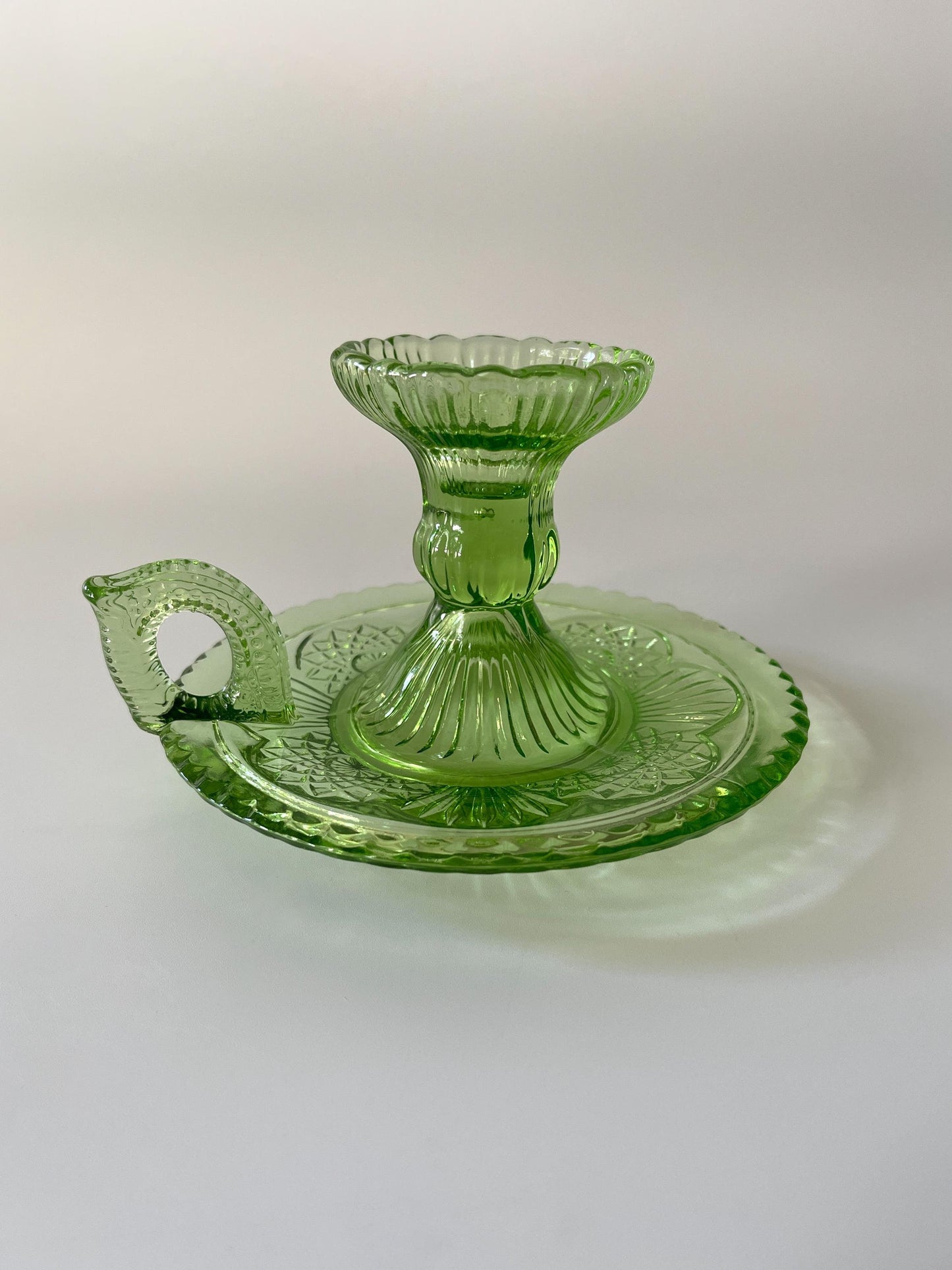 Antique Pressed Glass Chamberstick