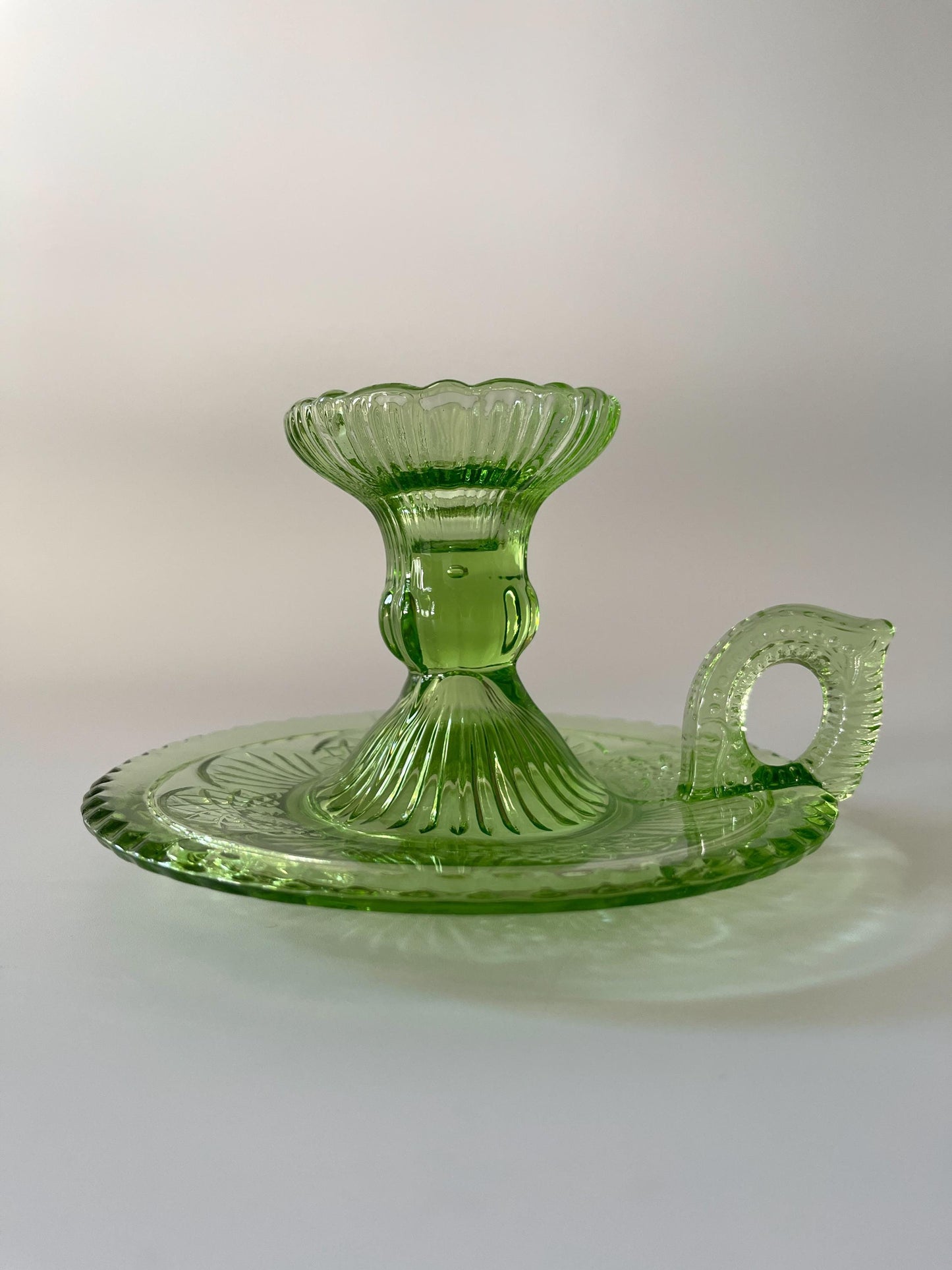 Antique Pressed Glass Chamberstick