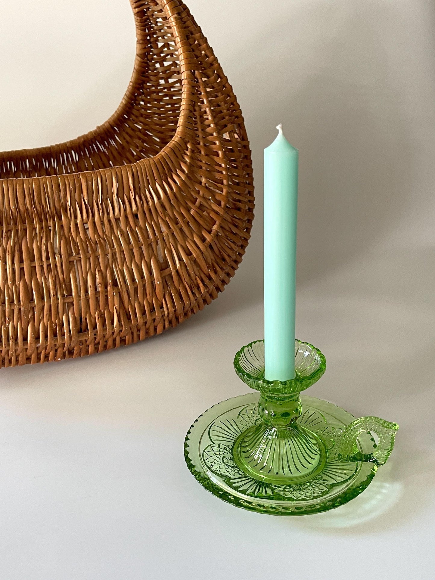 Antique Pressed Glass Chamberstick