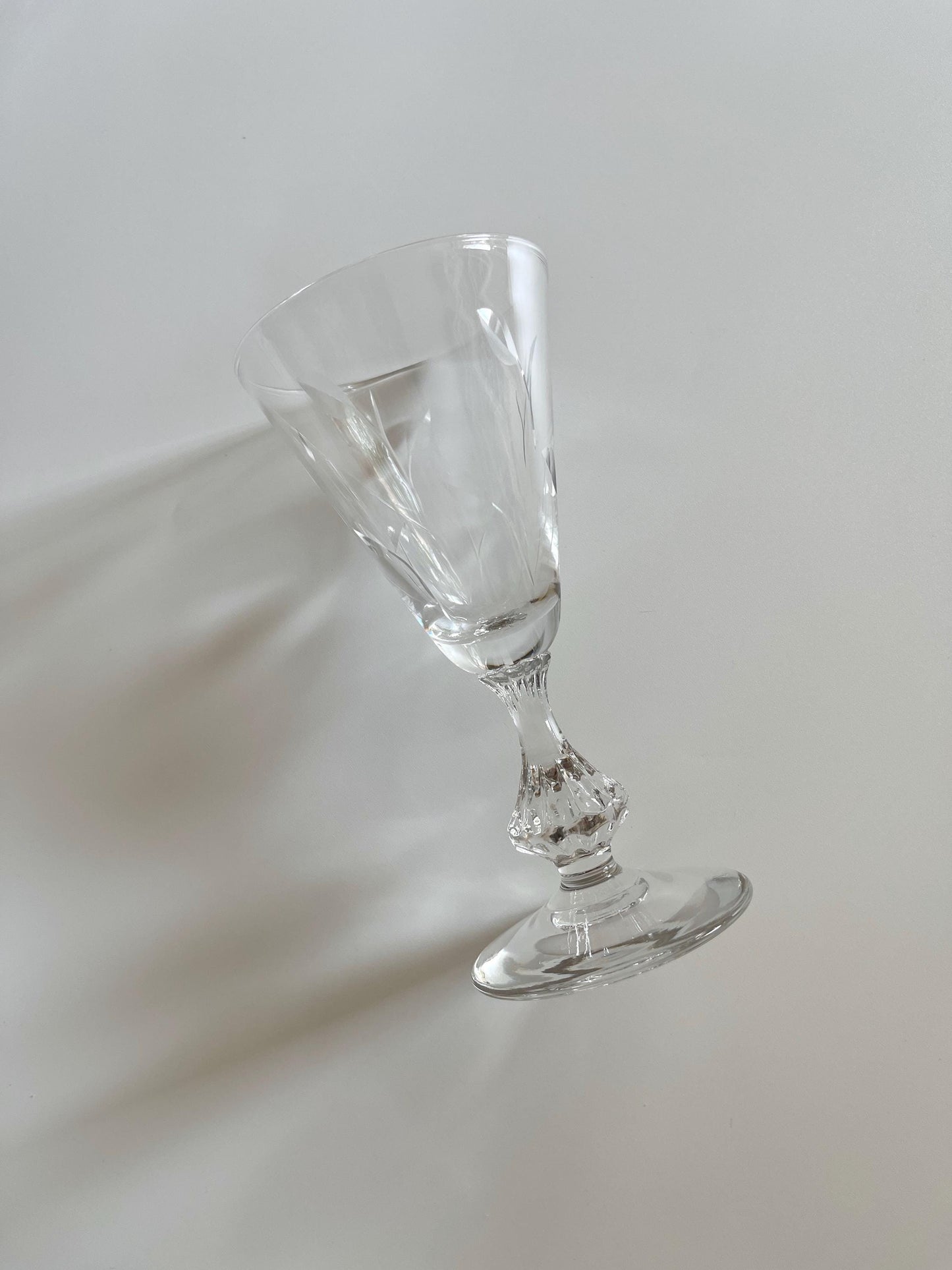 Vintage Etched Crystal Wine Glasses