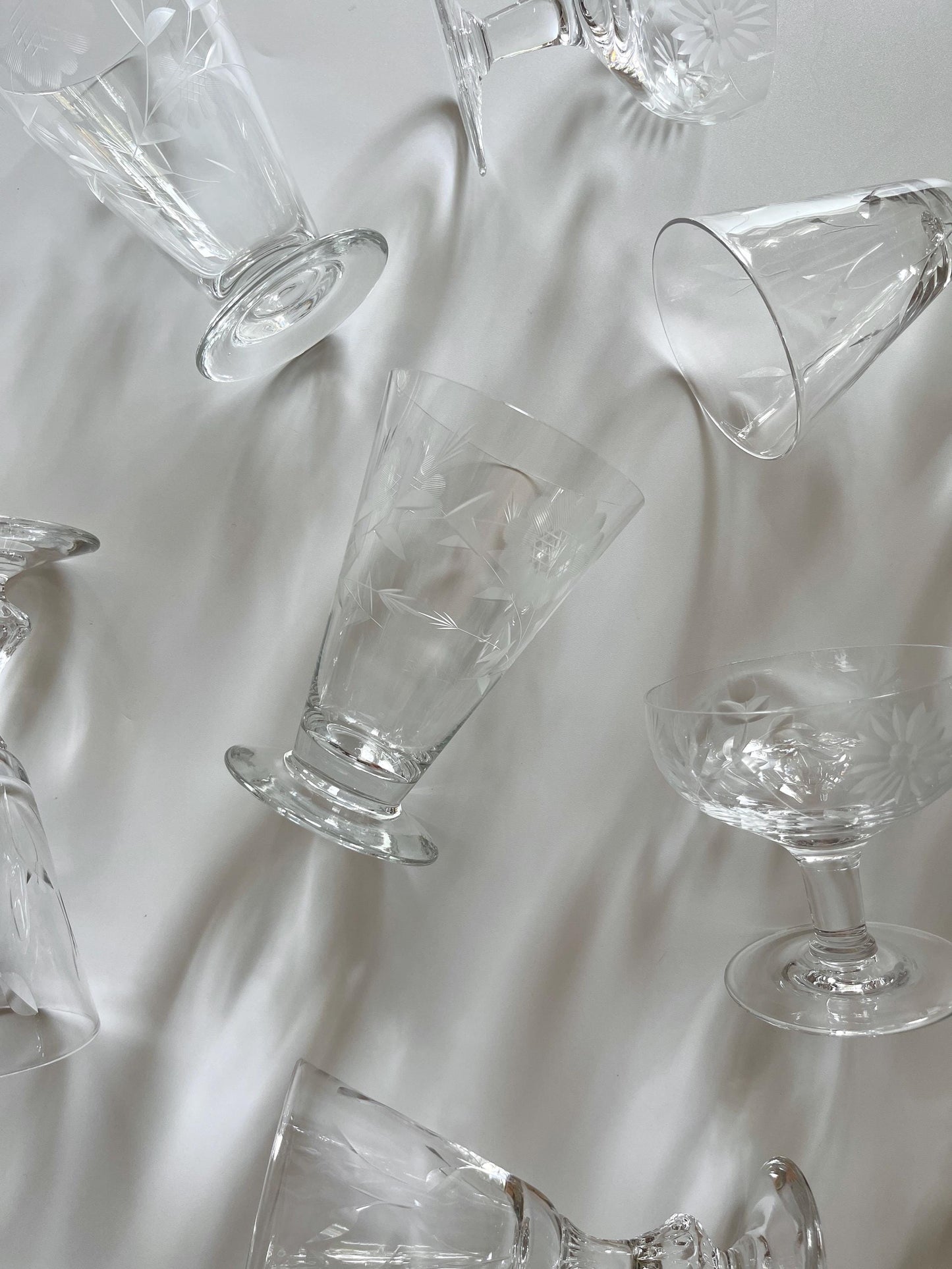 Cornflower Glass Footed Tumblers
