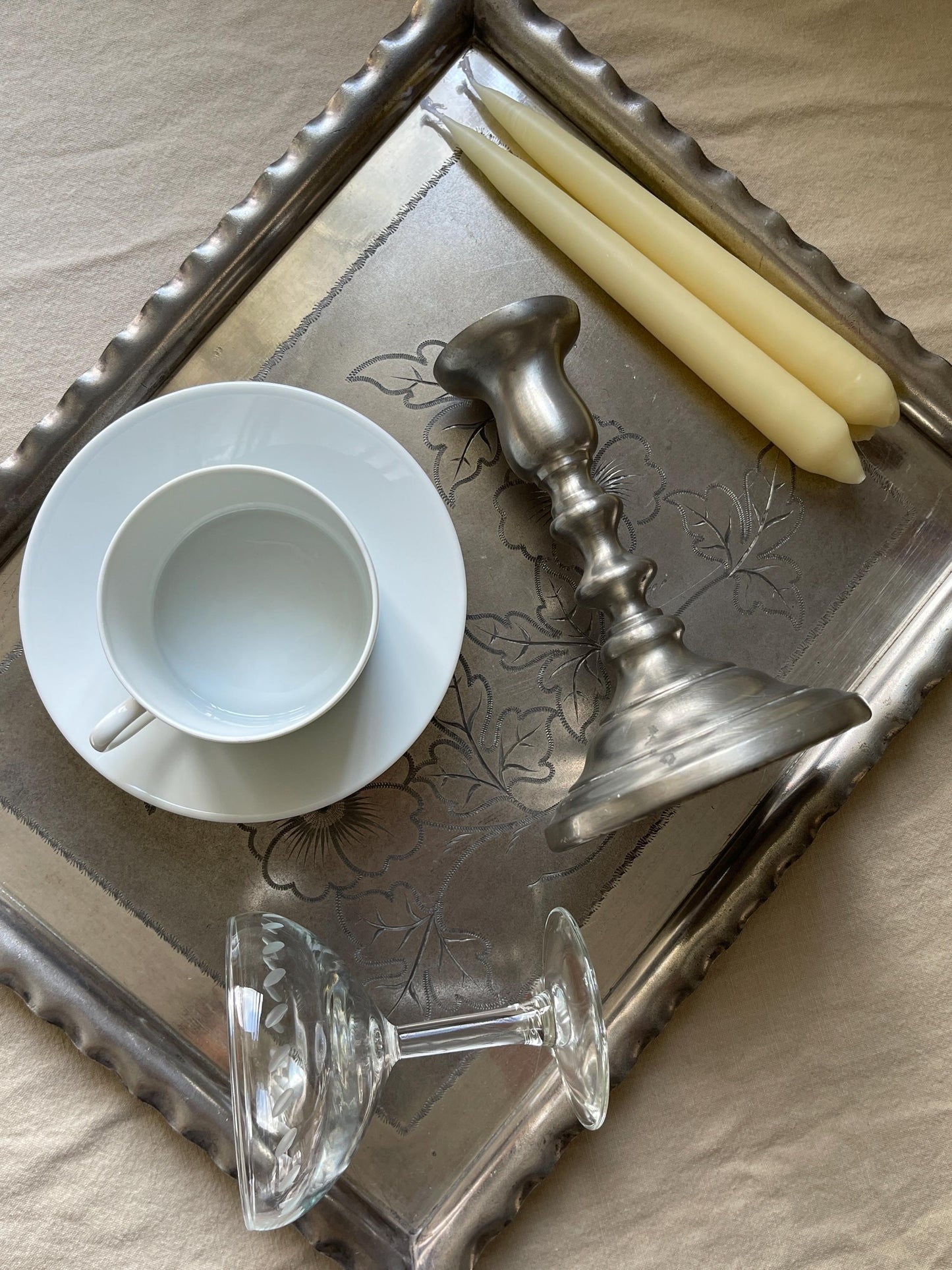 Vintage Pewter Candle Holders