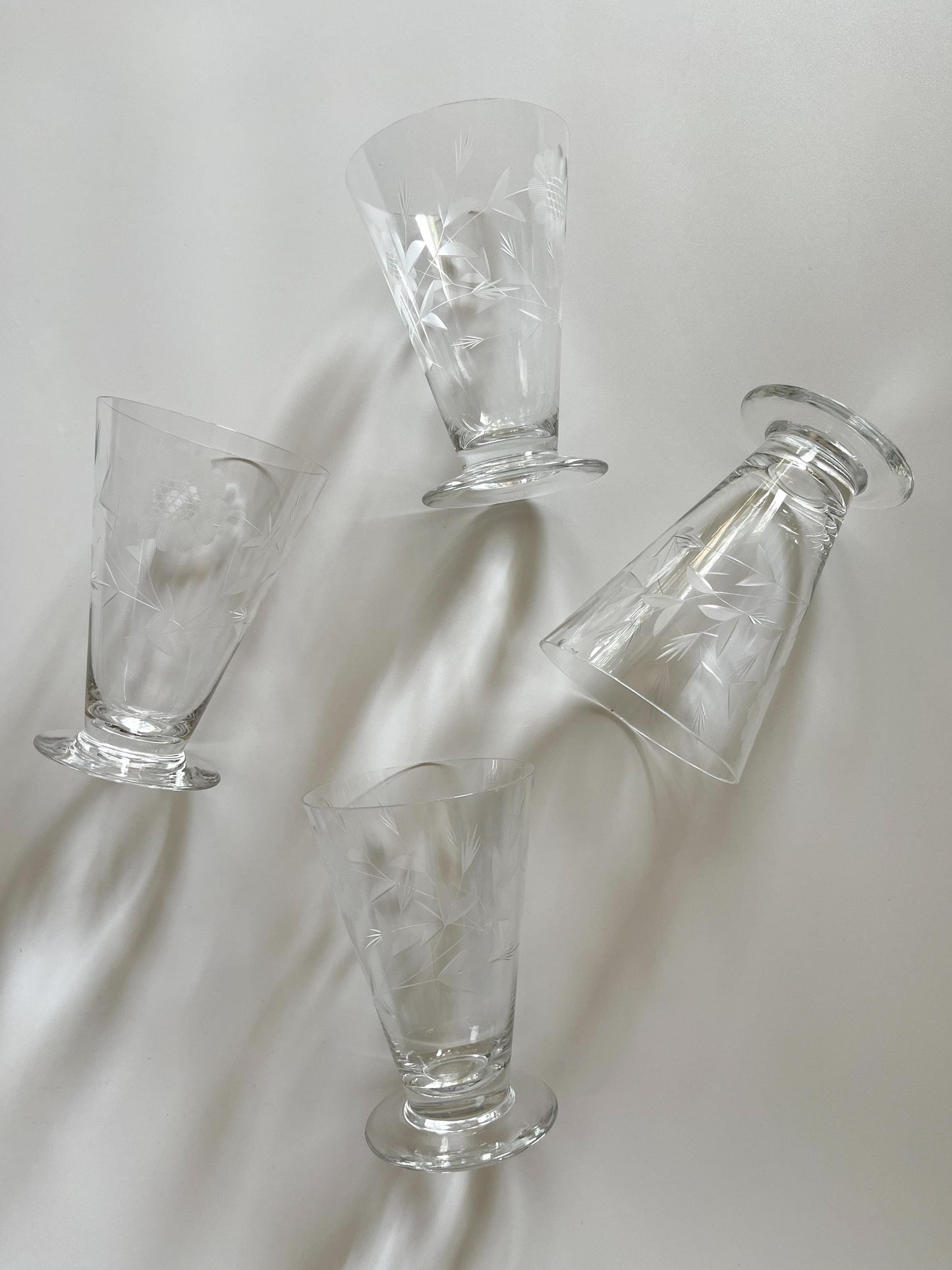 Cornflower Glass Footed Tumblers