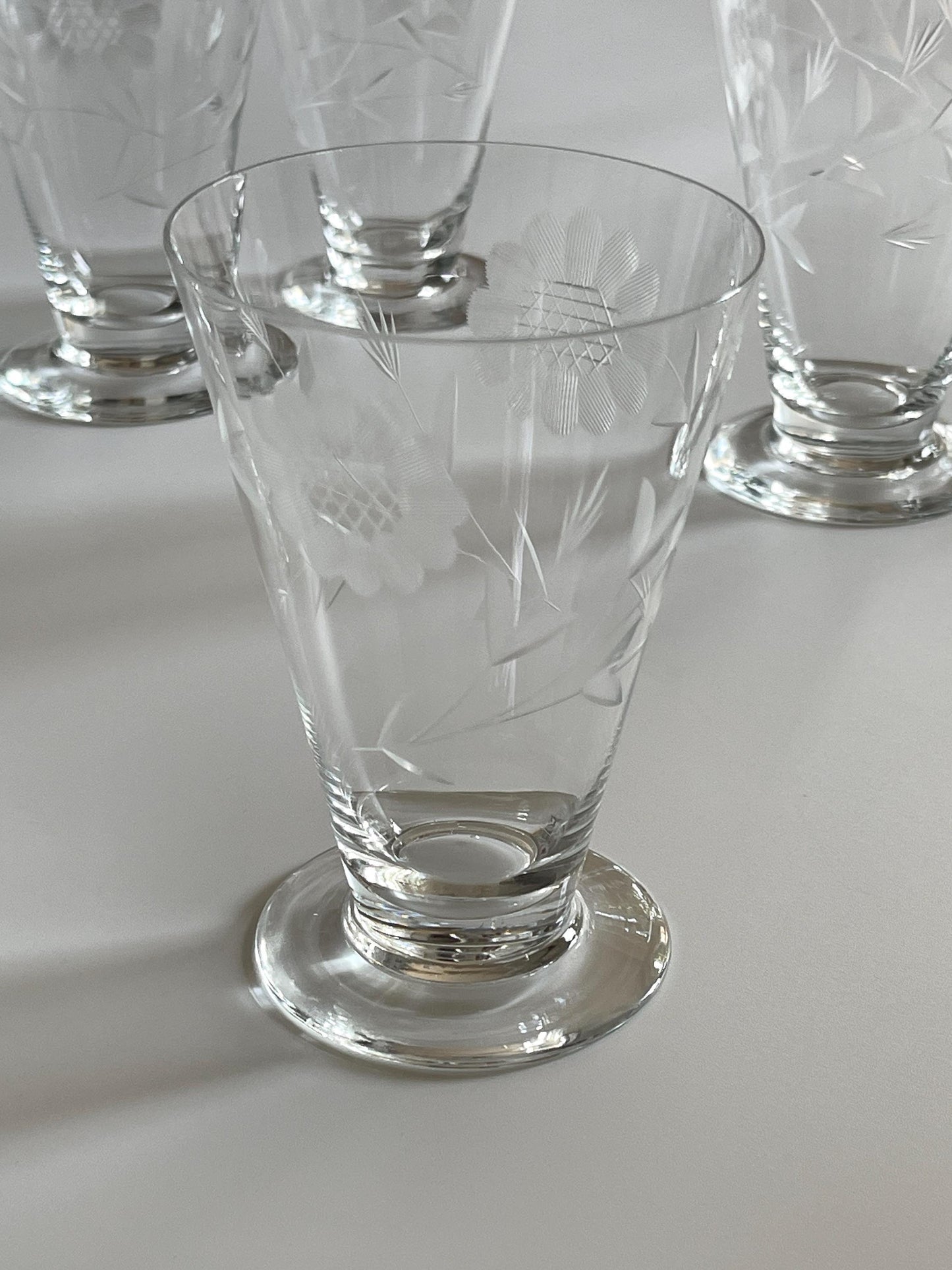 Cornflower Glass Footed Tumblers