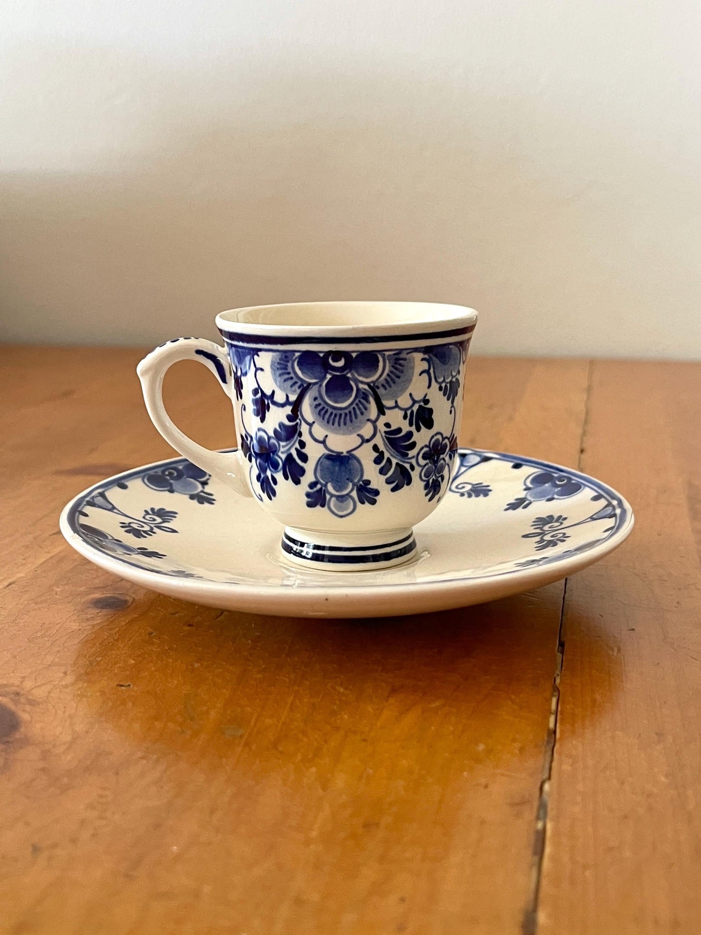 Vintage Delft Espresso Cups & Saucers