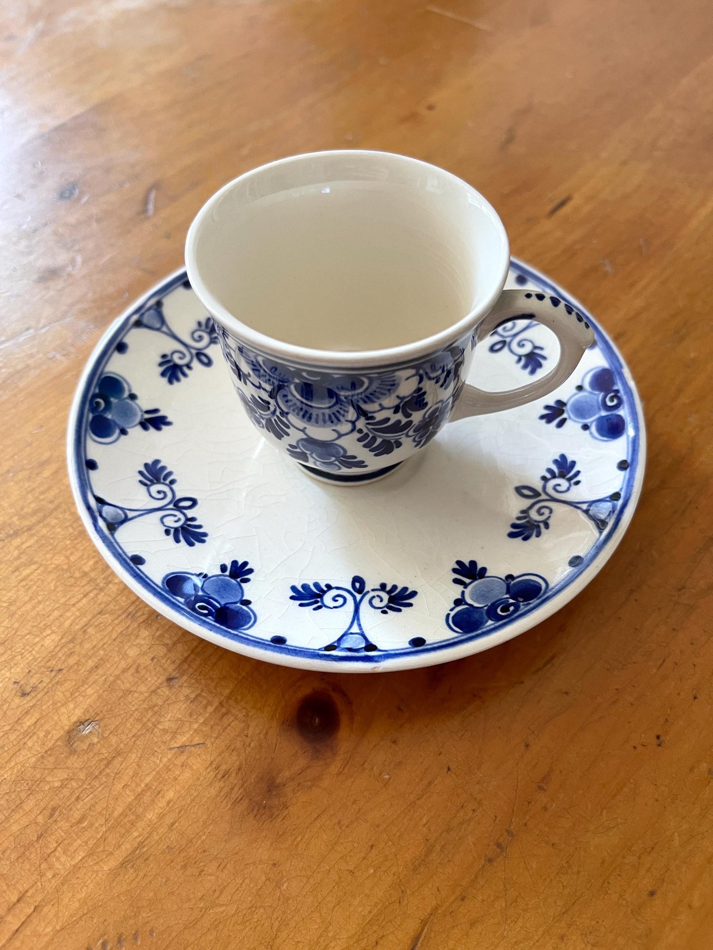 Vintage Delft Espresso Cups & Saucers