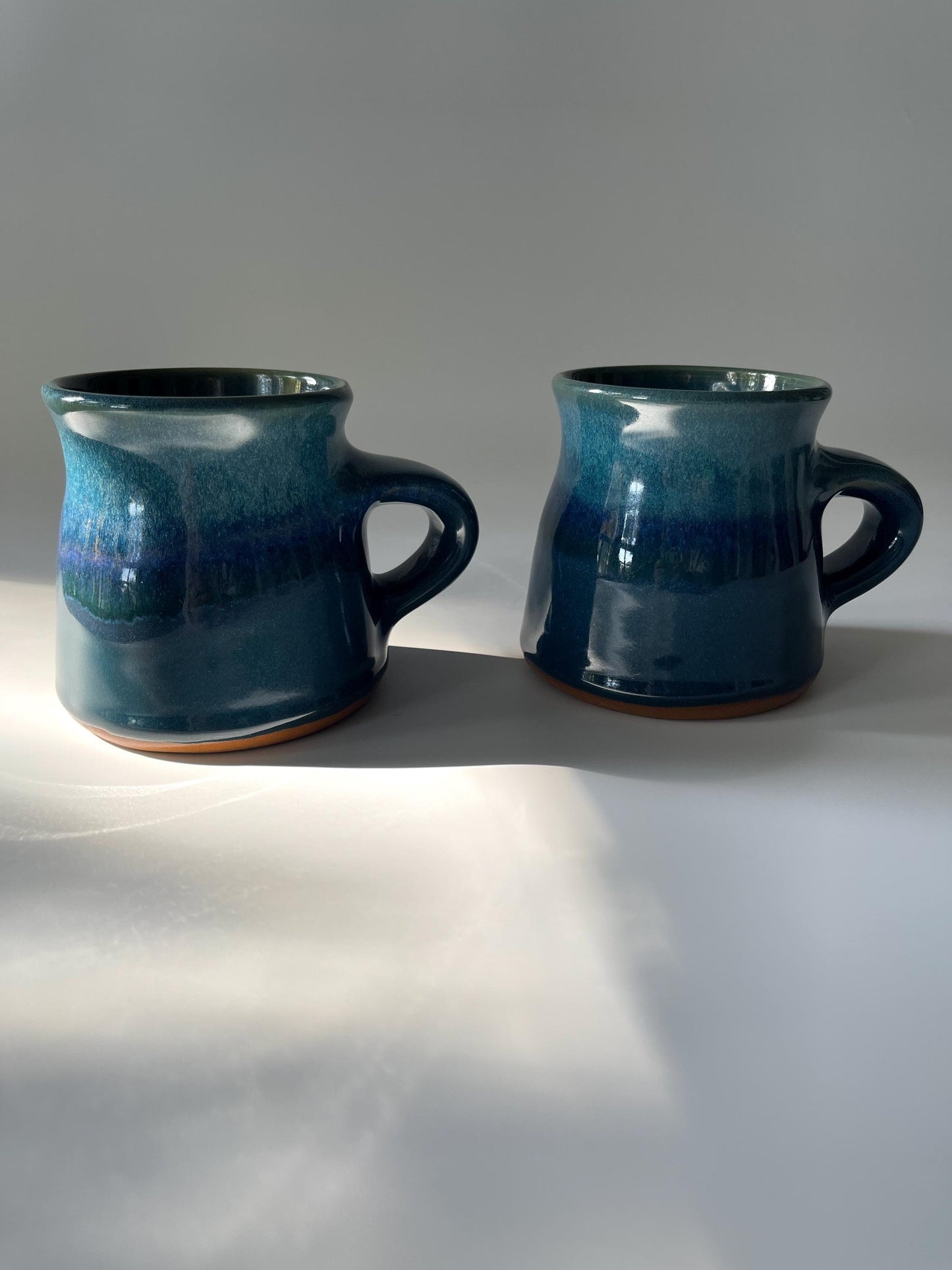 Blue Handmade Pottery Mugs