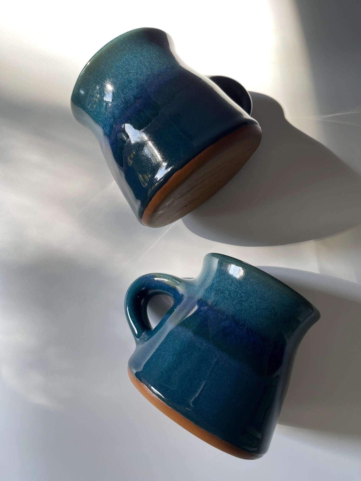 Blue Handmade Pottery Mugs