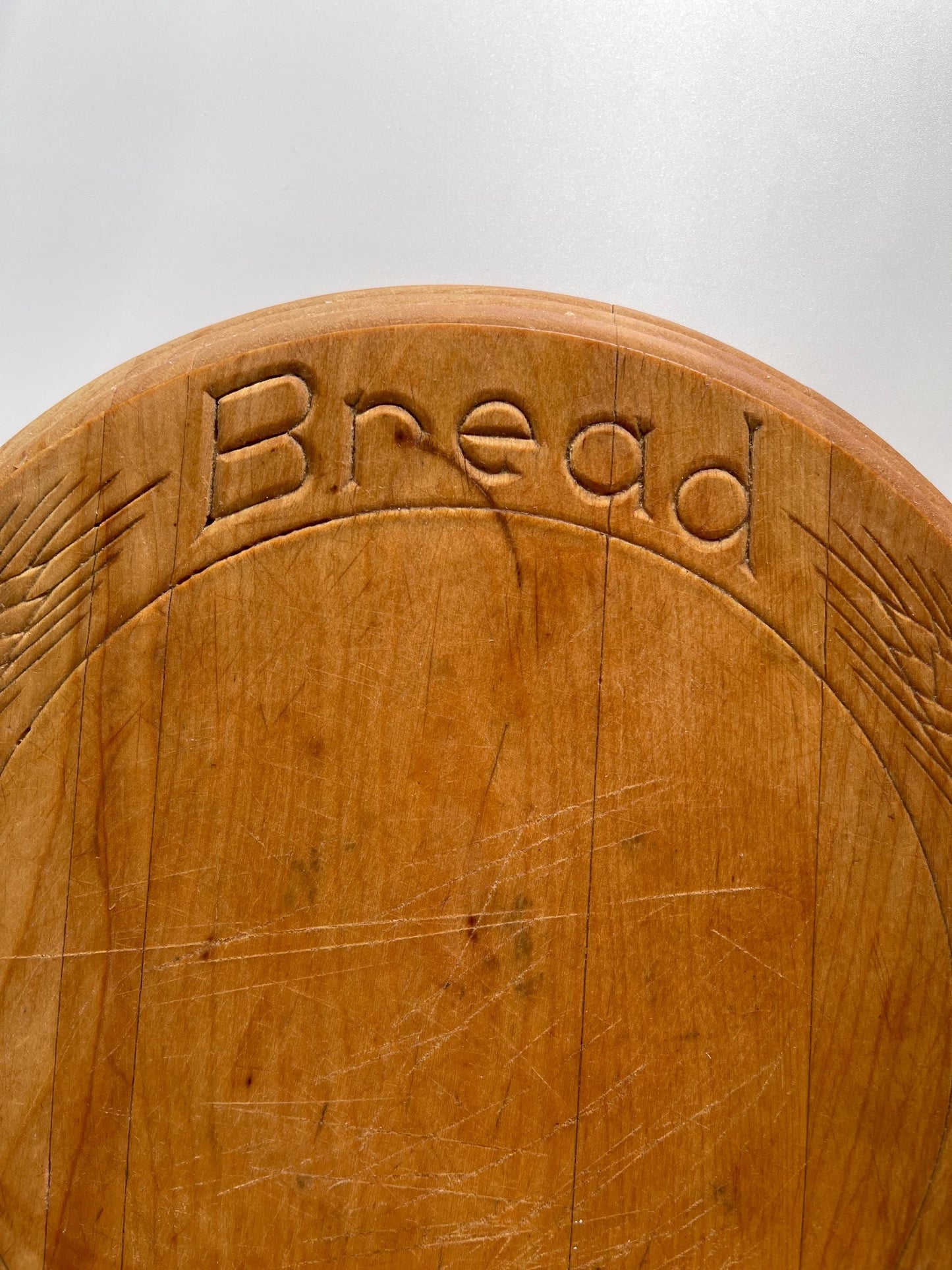 Vintage Carved Wood Bread Board