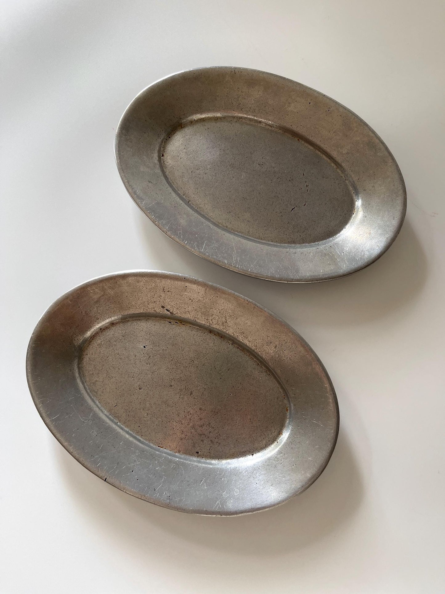 Vintage Oval Metal Platters