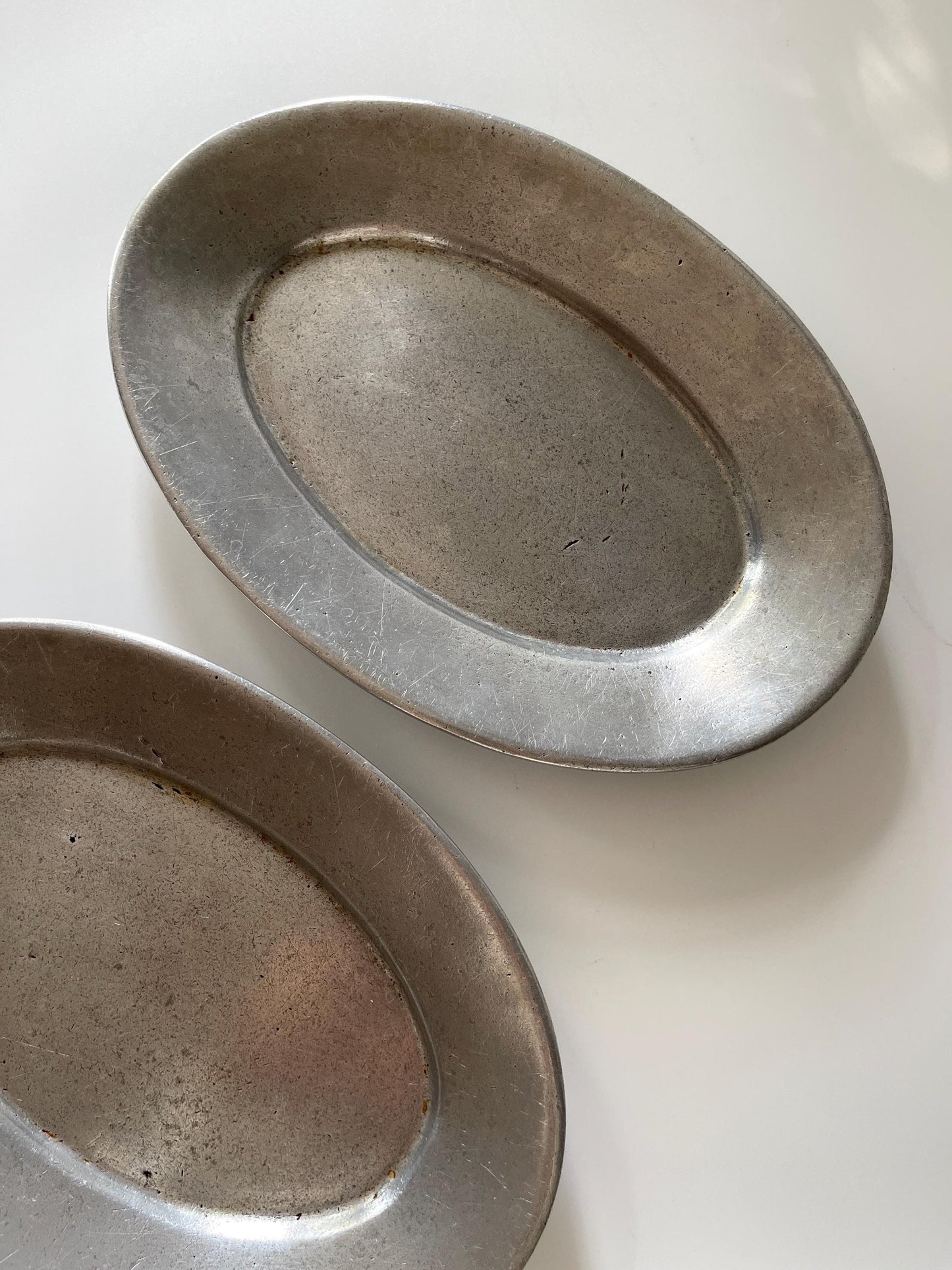 Vintage Oval Metal Platters