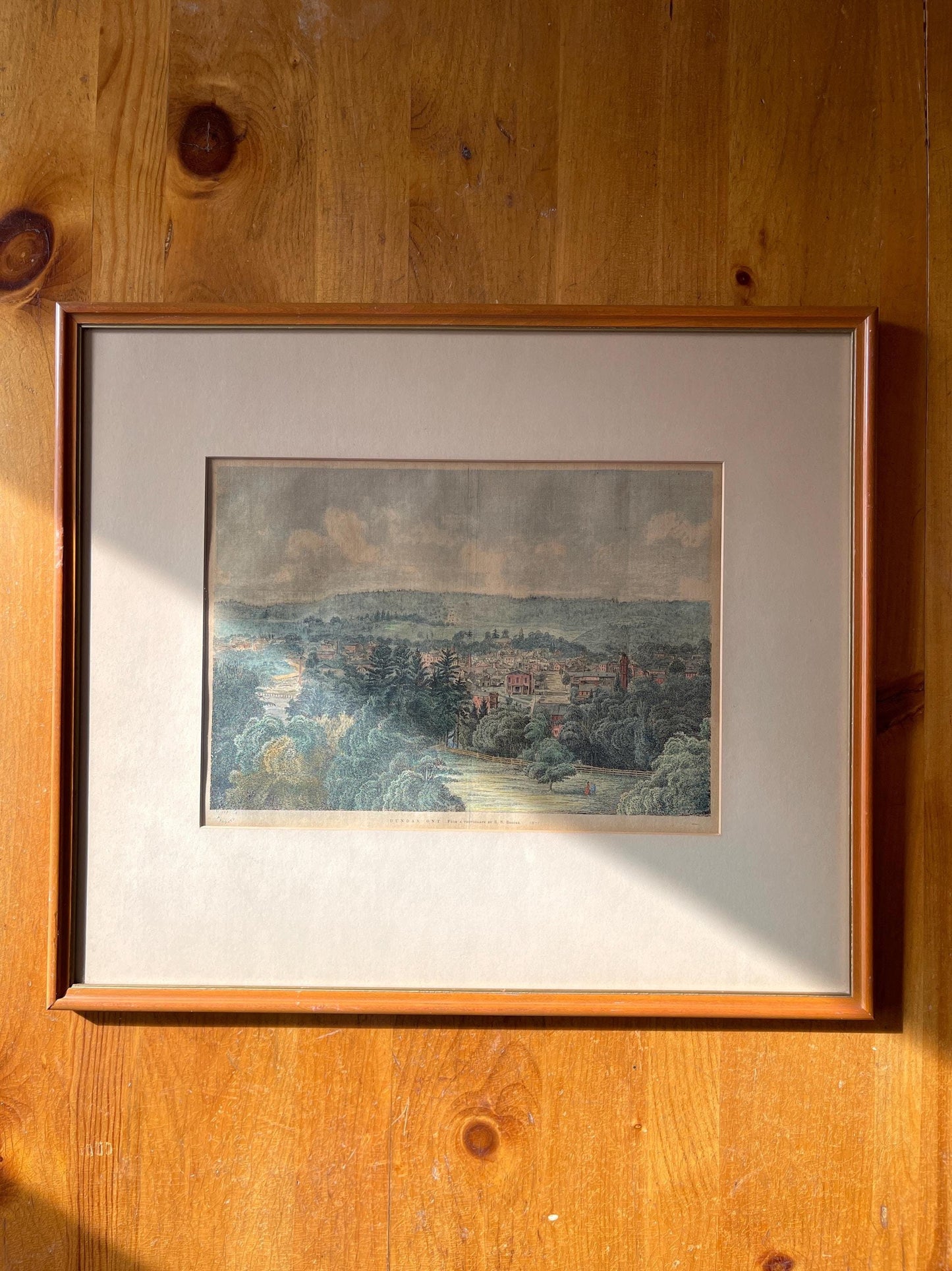 Antique Hamilton Ontario Coloured Engraving