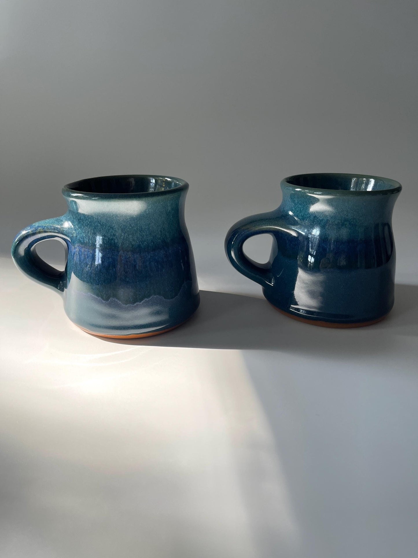 Blue Handmade Pottery Mugs