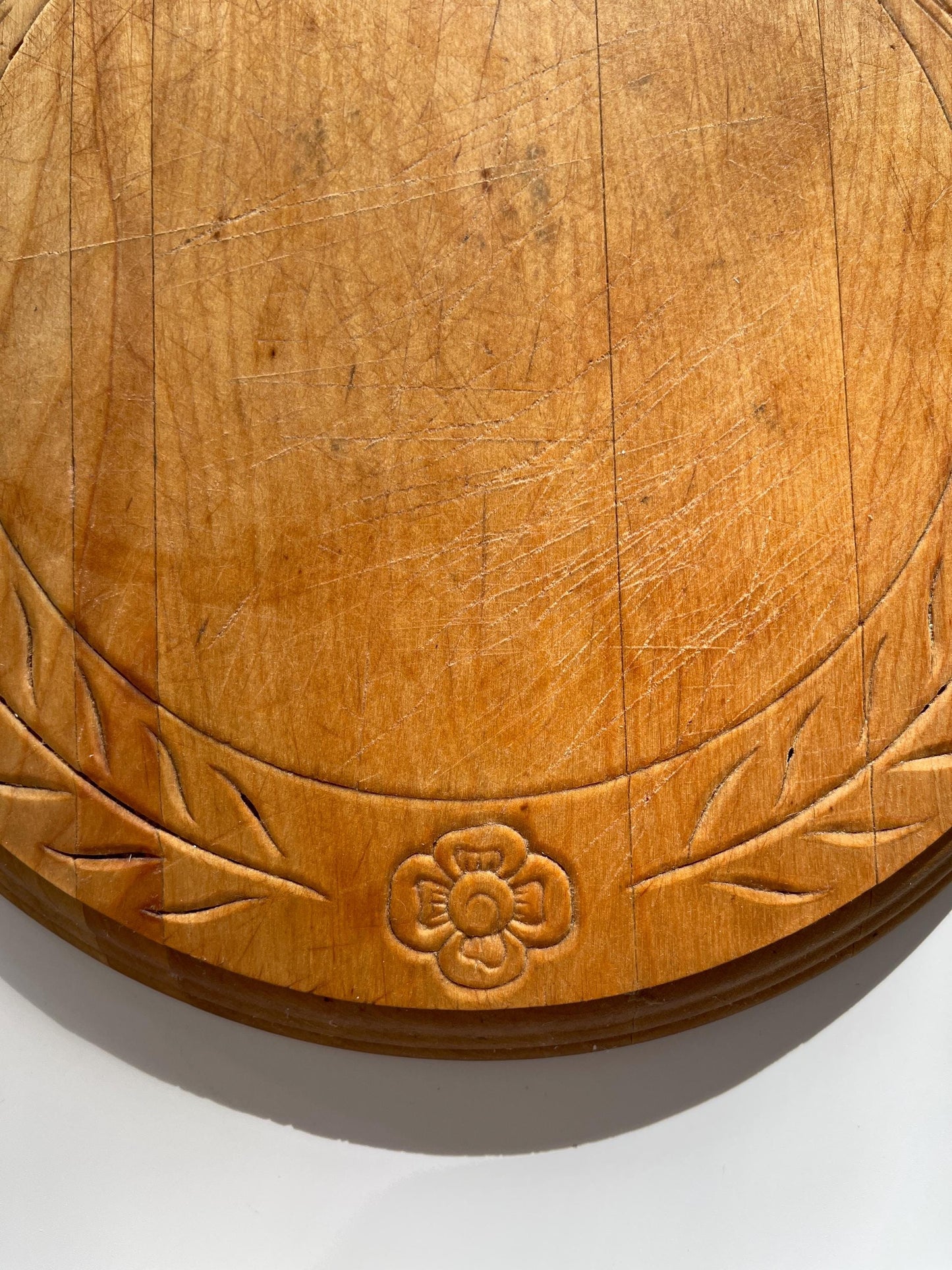 Vintage Carved Wood Bread Board