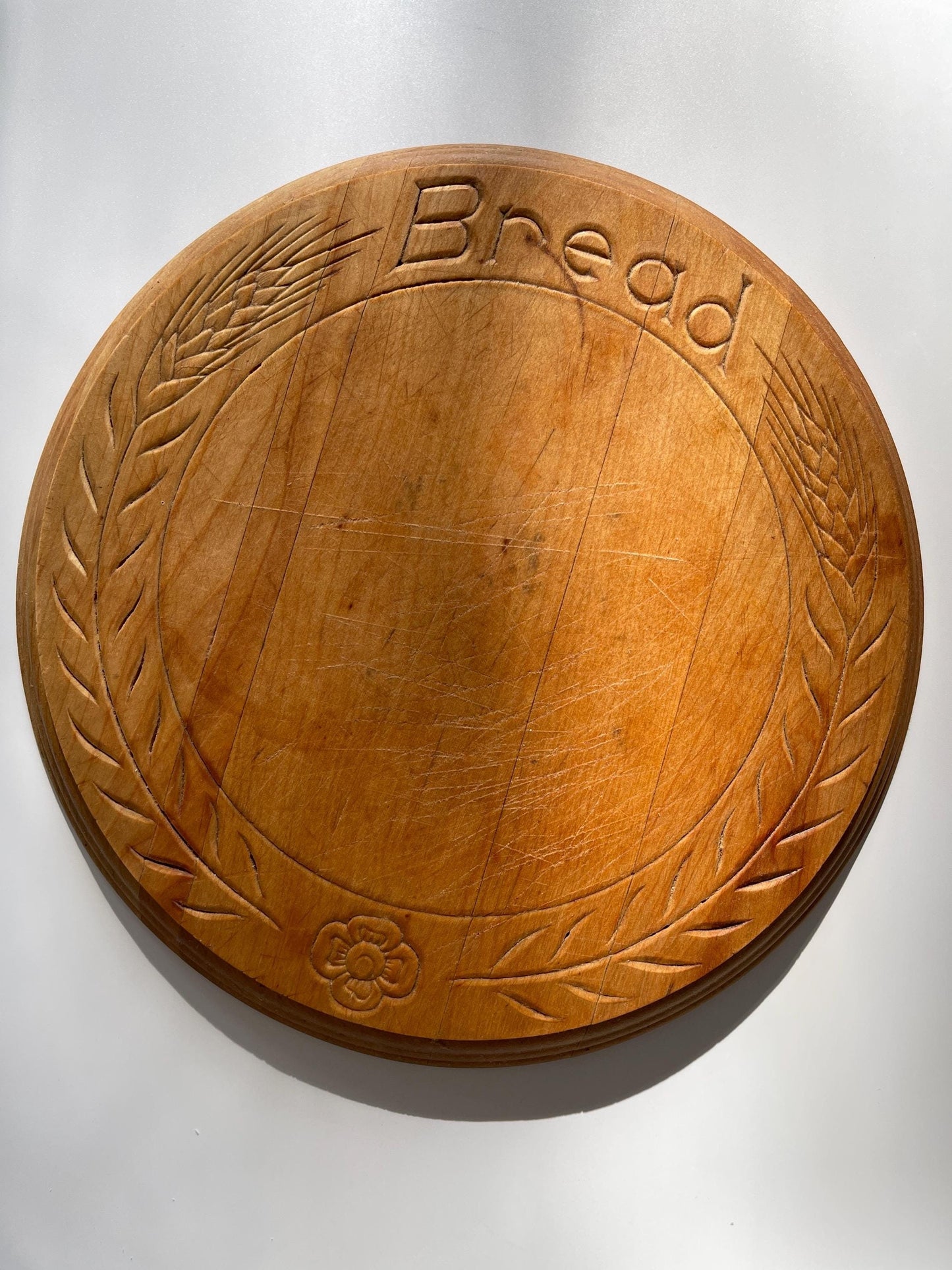 Vintage Carved Wood Bread Board