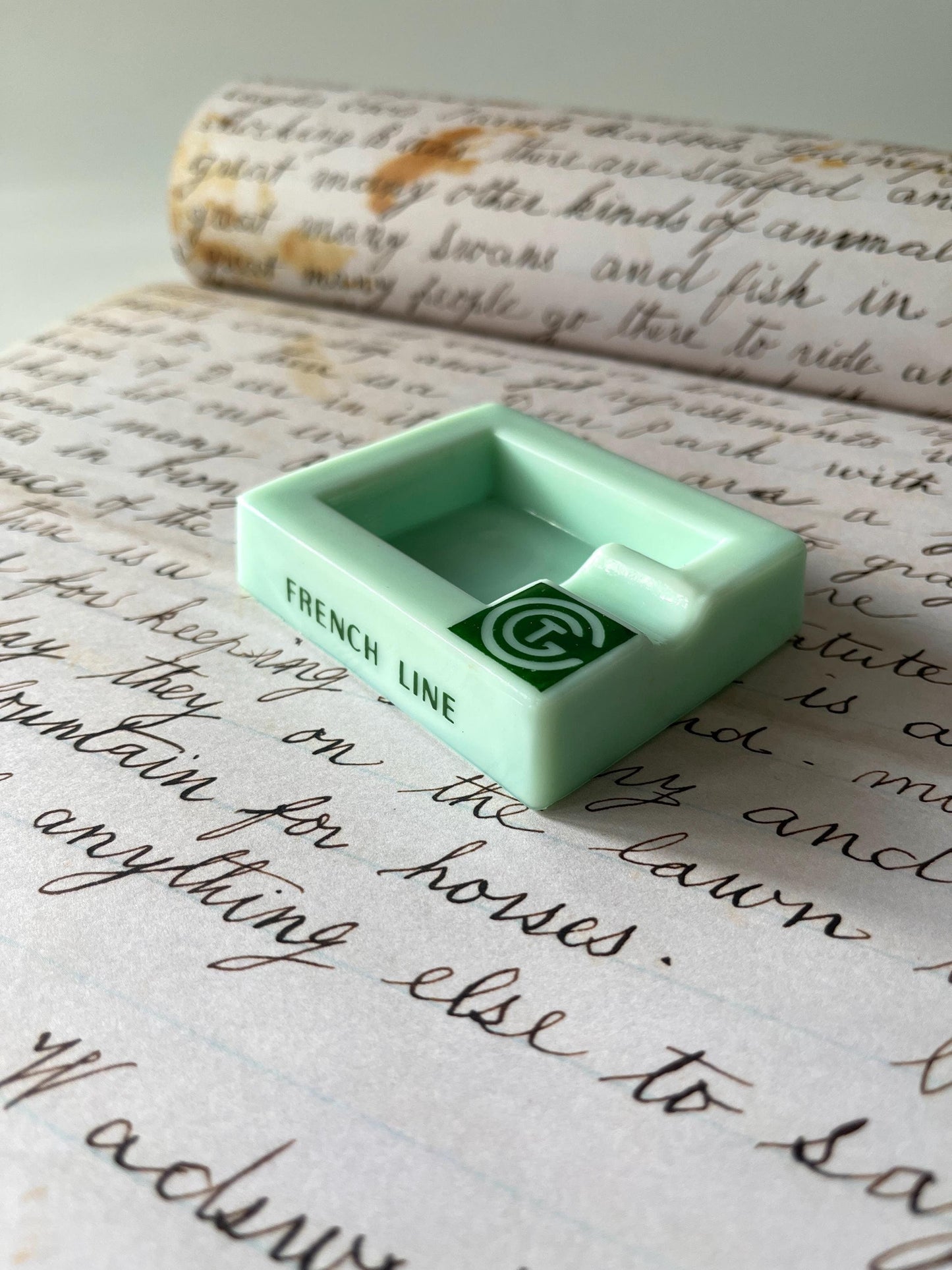 Vintage French Line Ocean Liner Ashtray