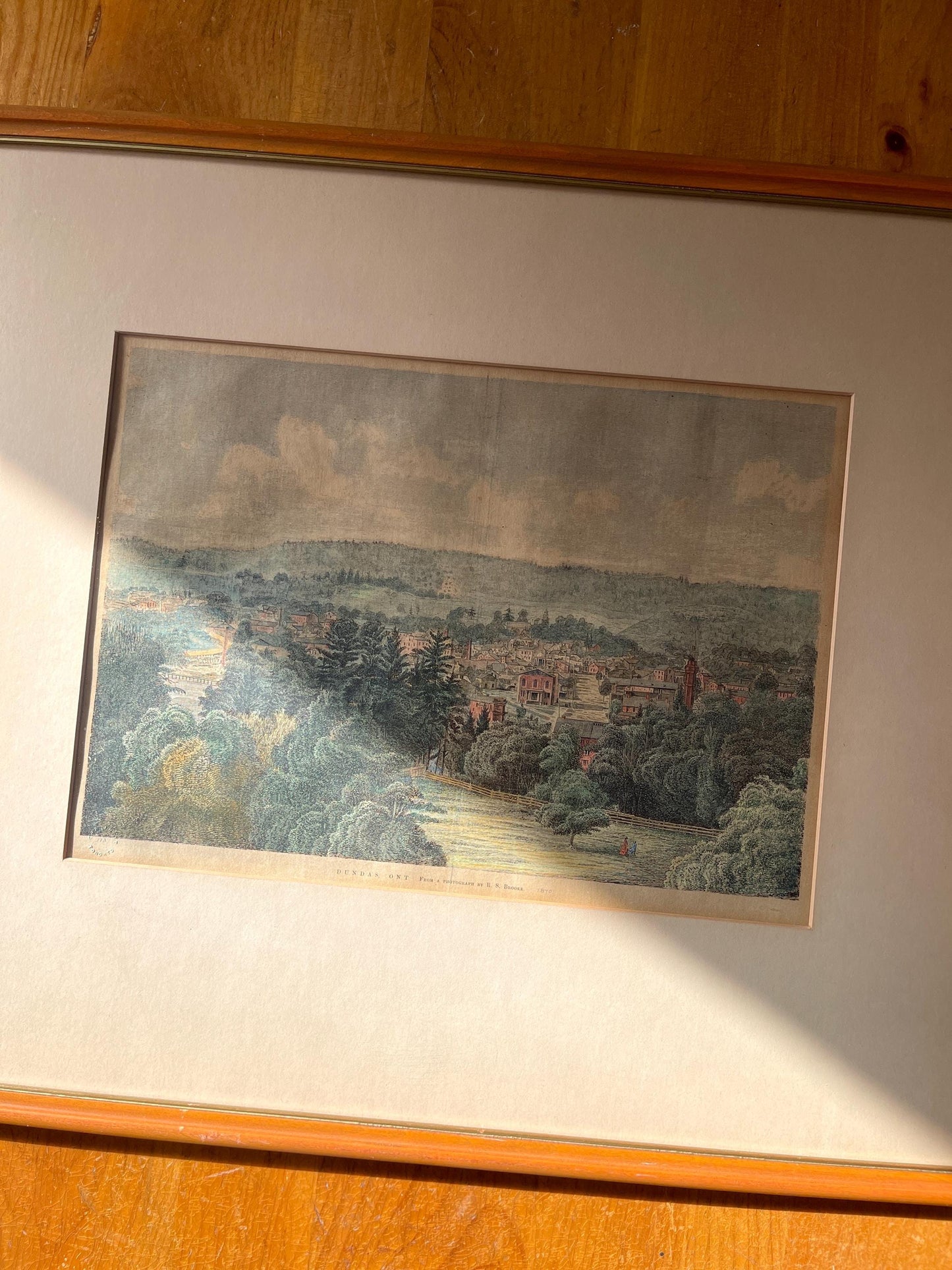 Antique Hamilton Ontario Coloured Engraving