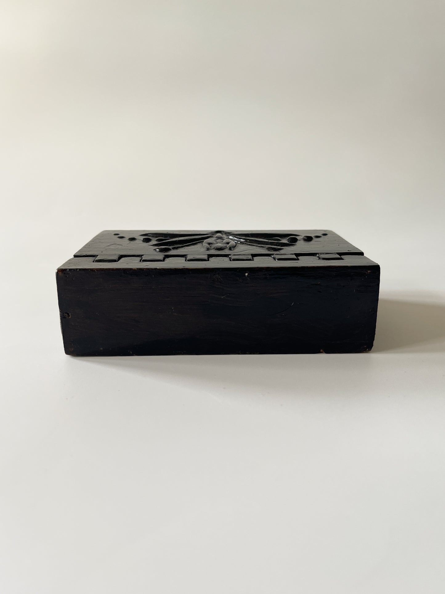 Antique Italian Hinged Wood Trinket Box