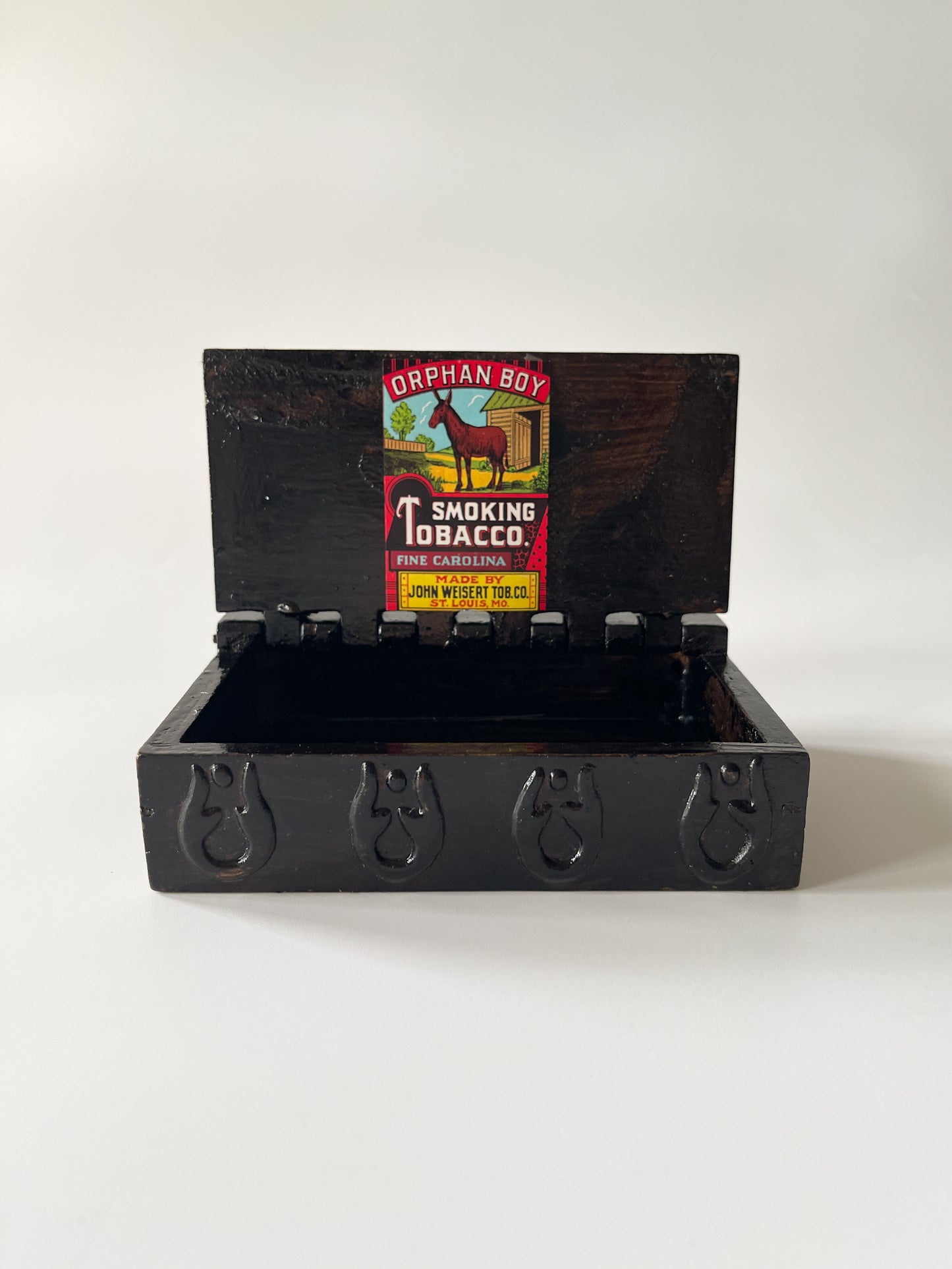 Antique Italian Hinged Wood Trinket Box