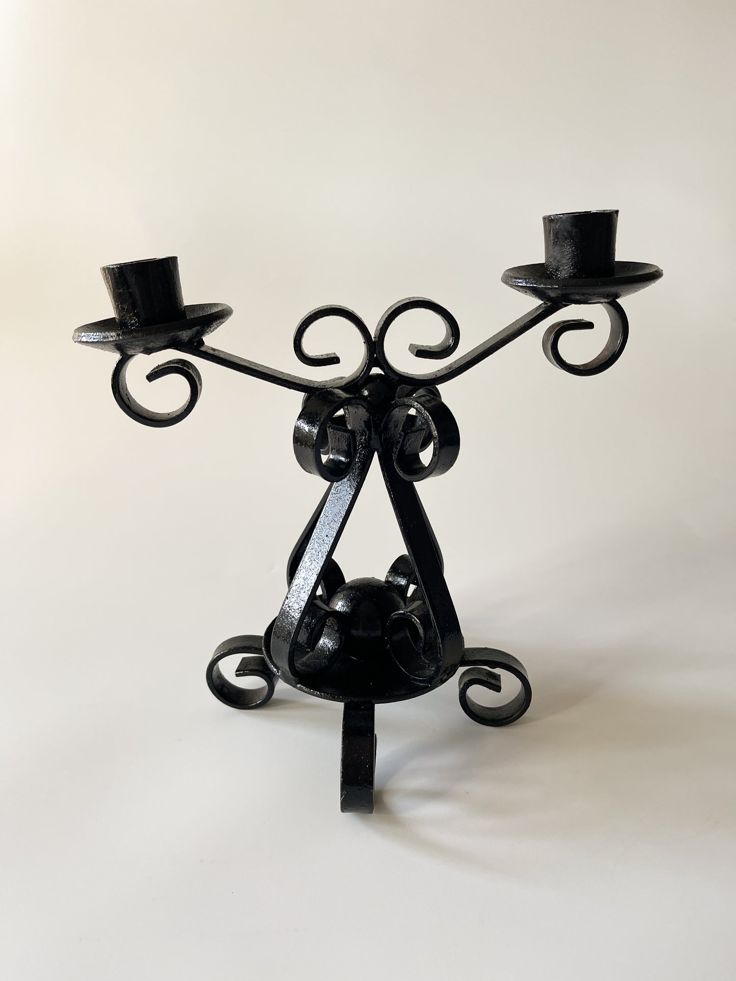 Vintage Gothic Wrought Iron Candelabra