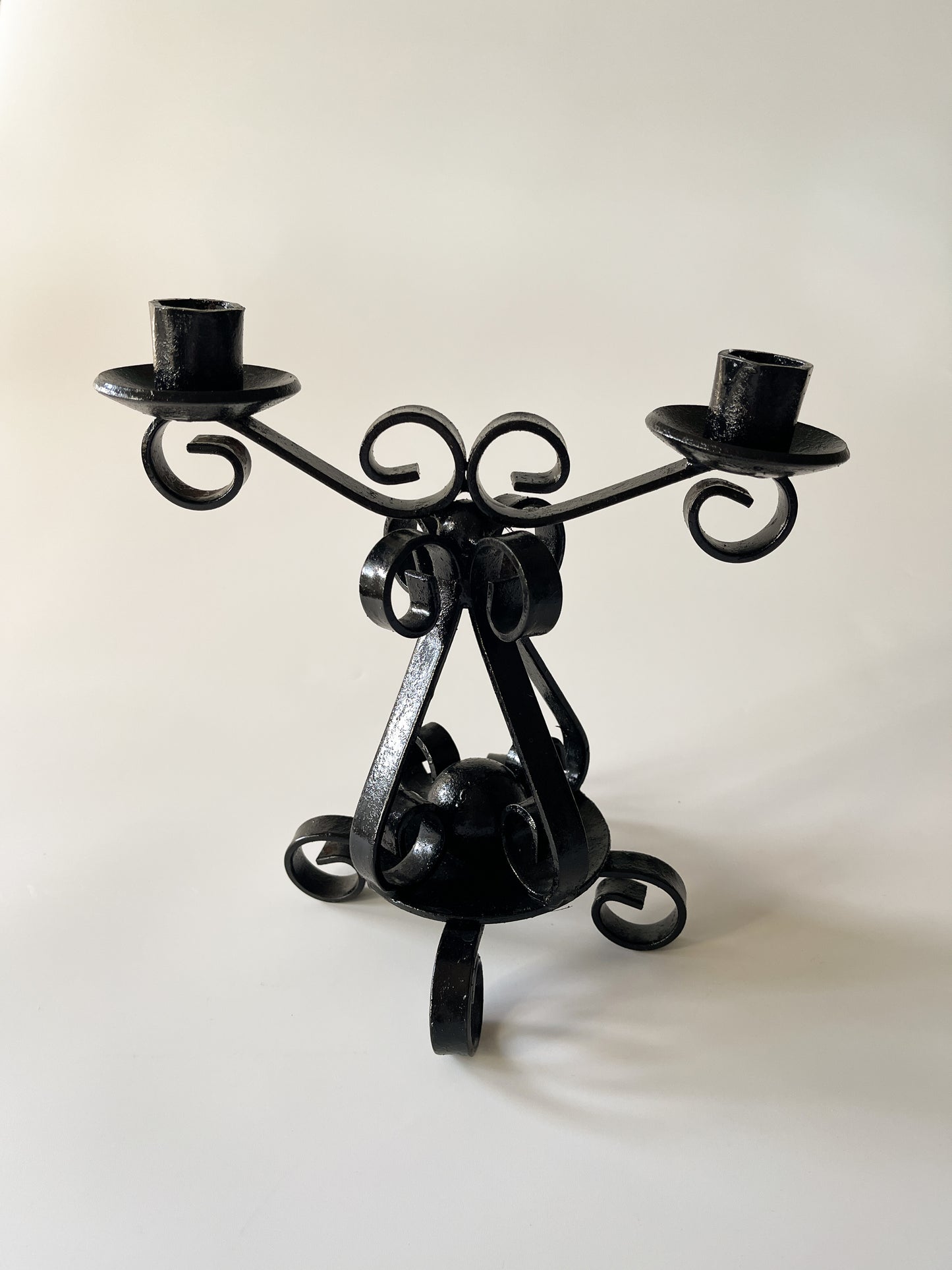 Vintage Gothic Wrought Iron Candelabra
