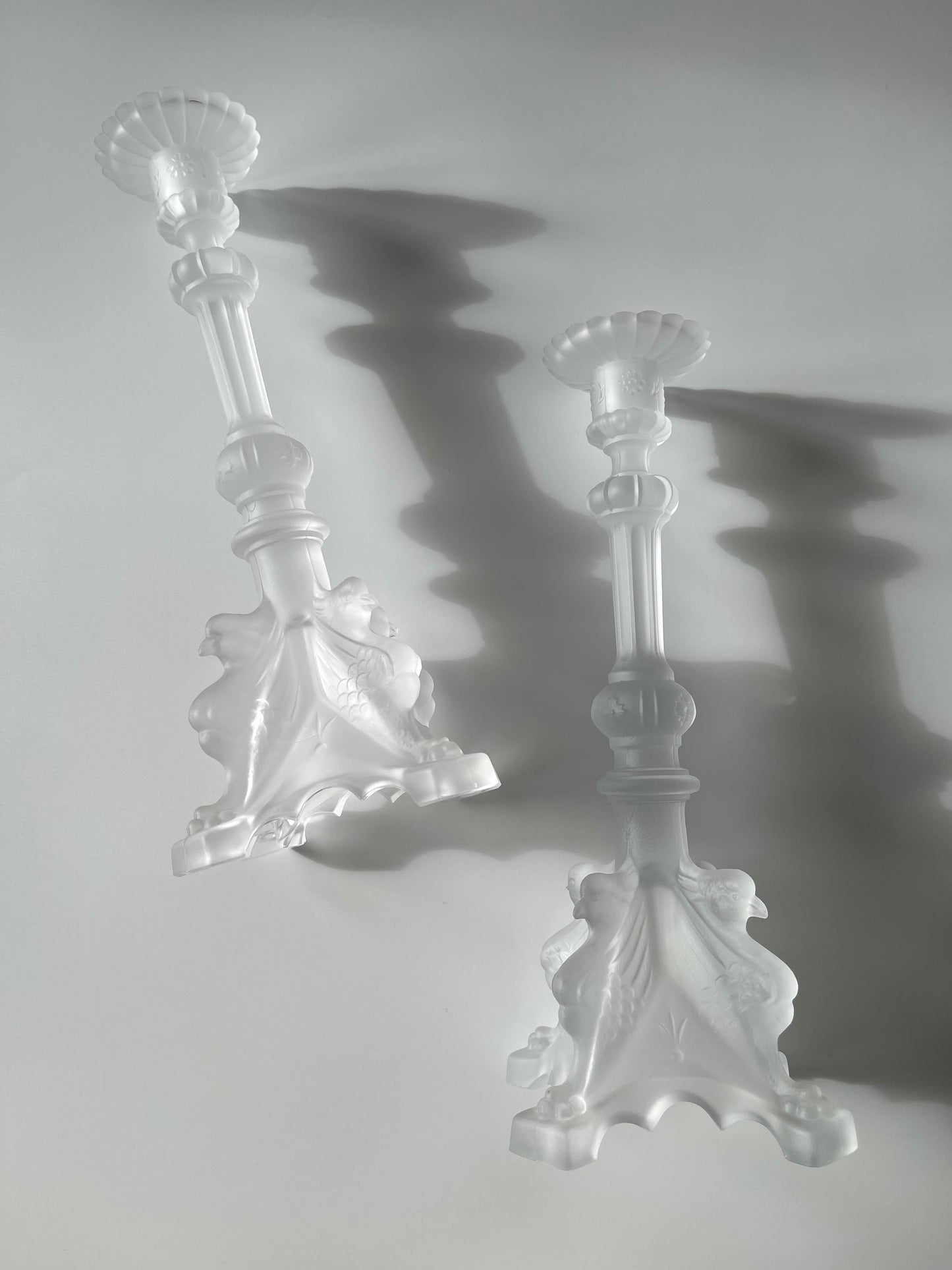 Val Saint Lambert Manchester Crystal Candlesticks