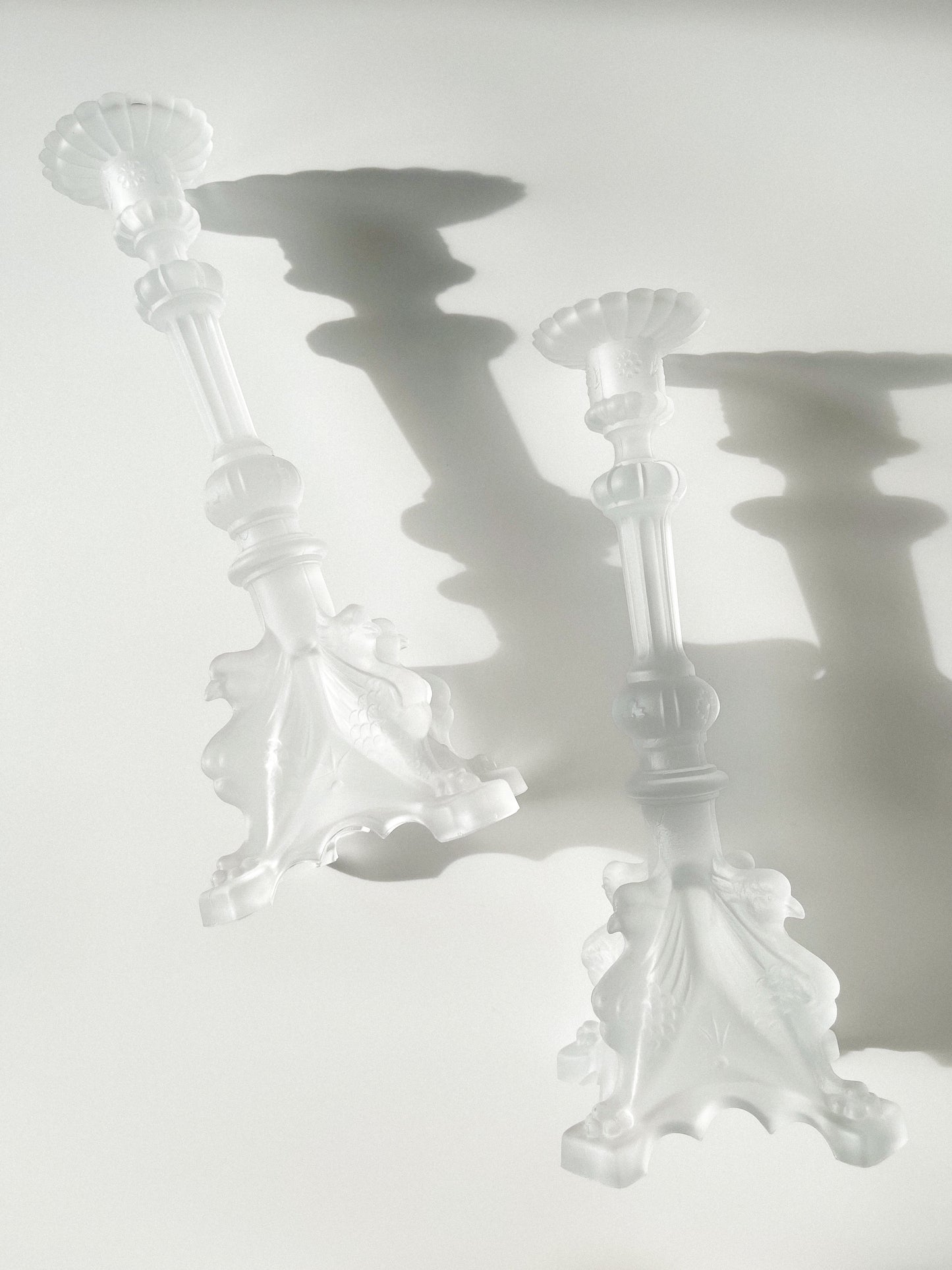 Val Saint Lambert Manchester Crystal Candlesticks