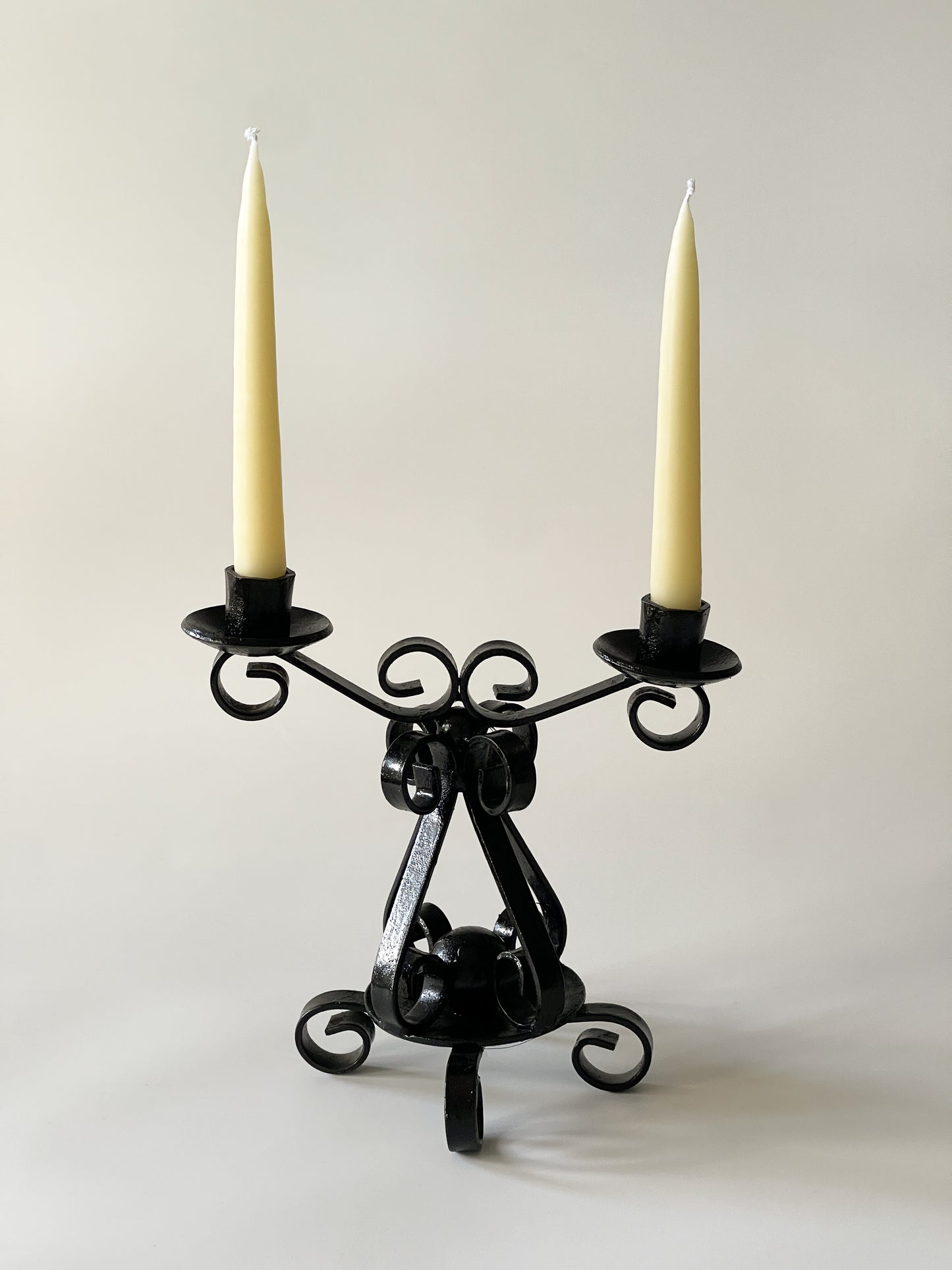 Vintage Gothic Wrought Iron Candelabra
