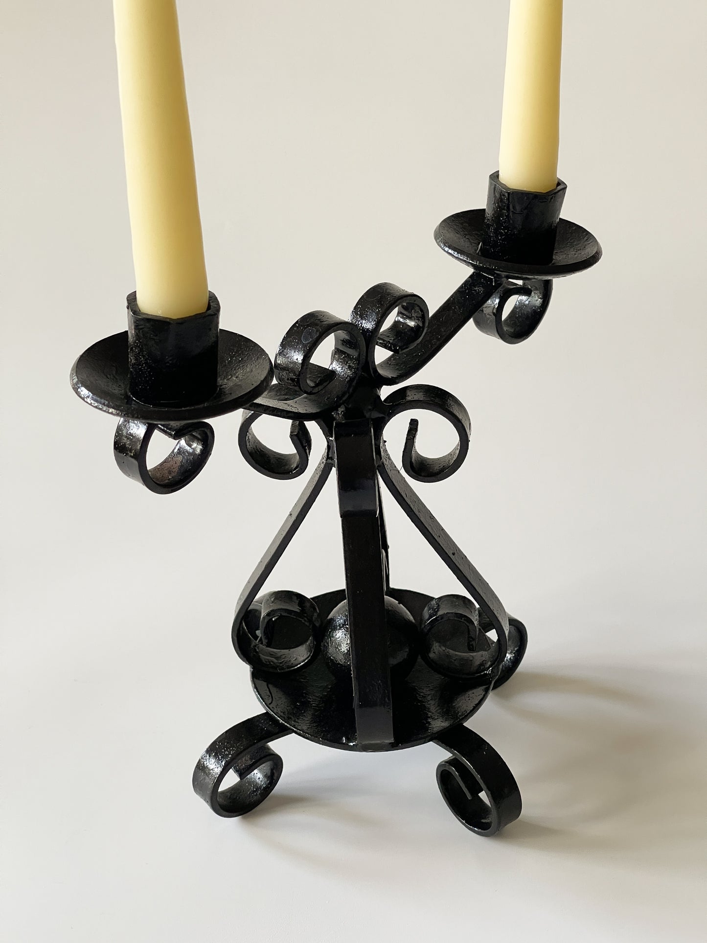 Vintage Gothic Wrought Iron Candelabra