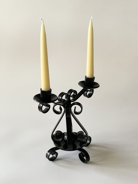 Vintage Gothic Wrought Iron Candelabra