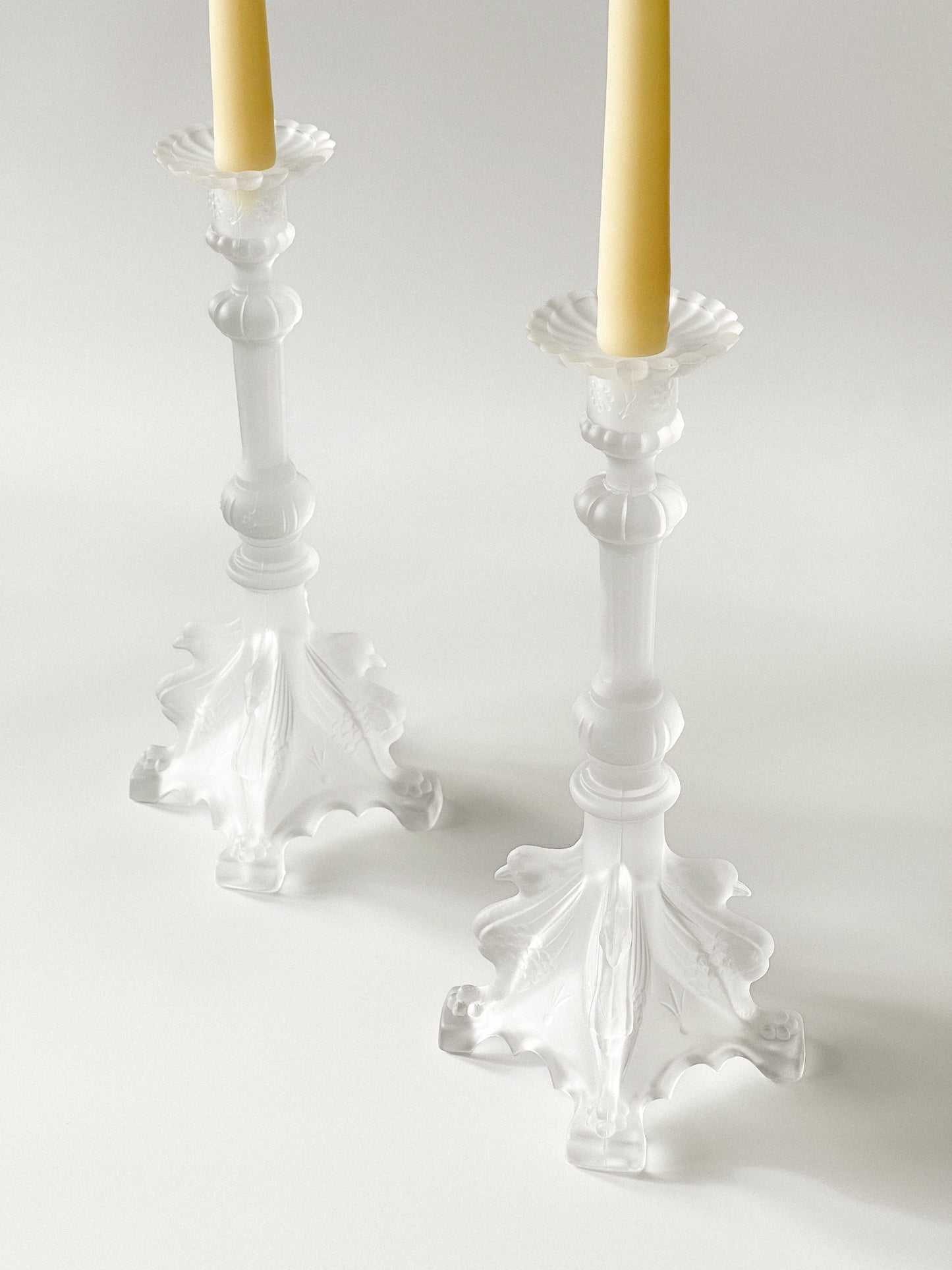 Val Saint Lambert Manchester Crystal Candlesticks