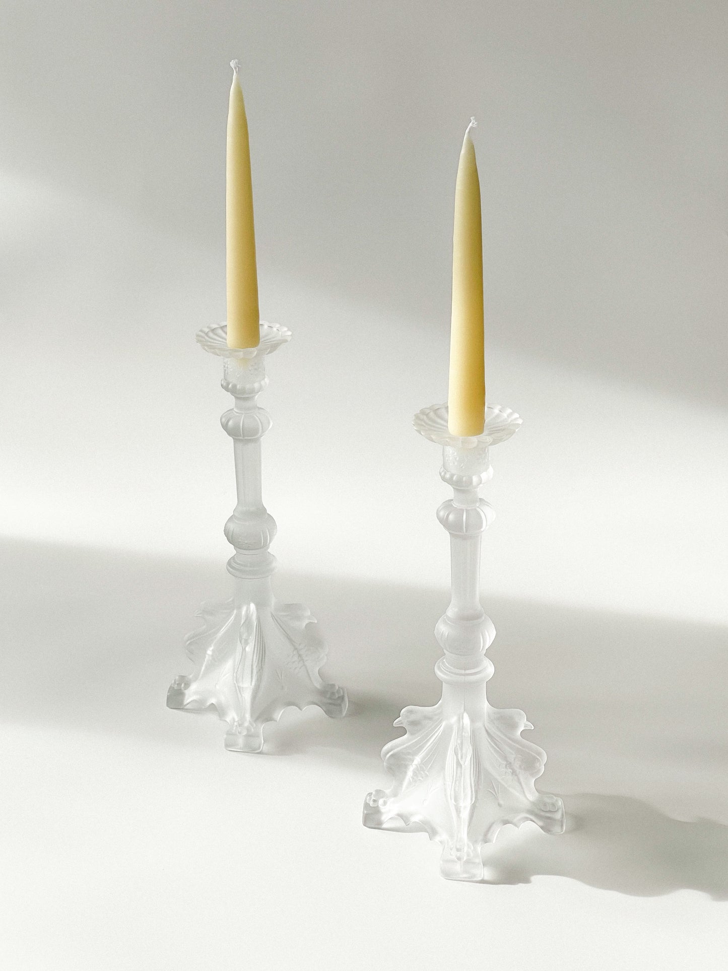 Val Saint Lambert Manchester Crystal Candlesticks
