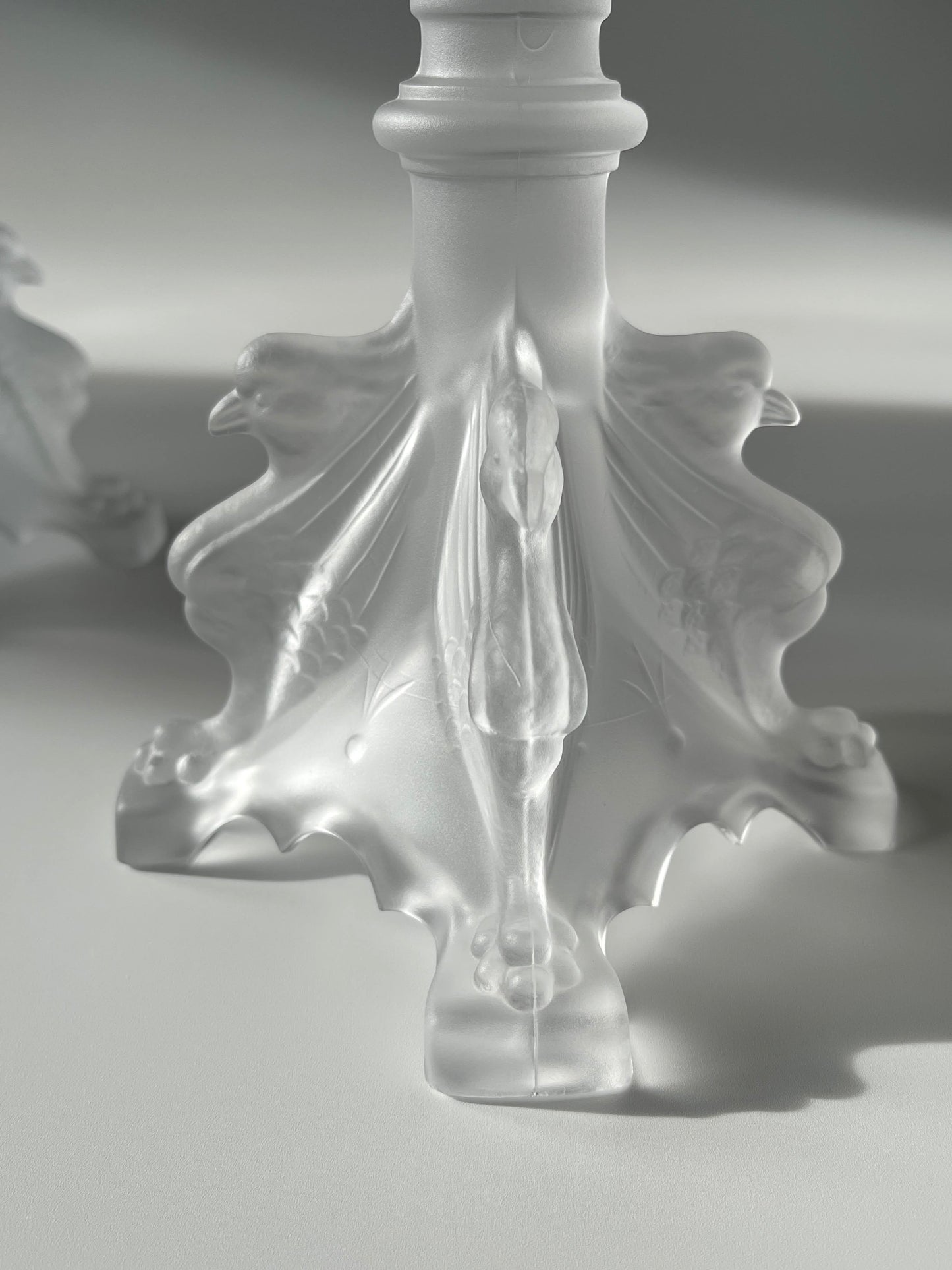 Val Saint Lambert Manchester Crystal Candlesticks